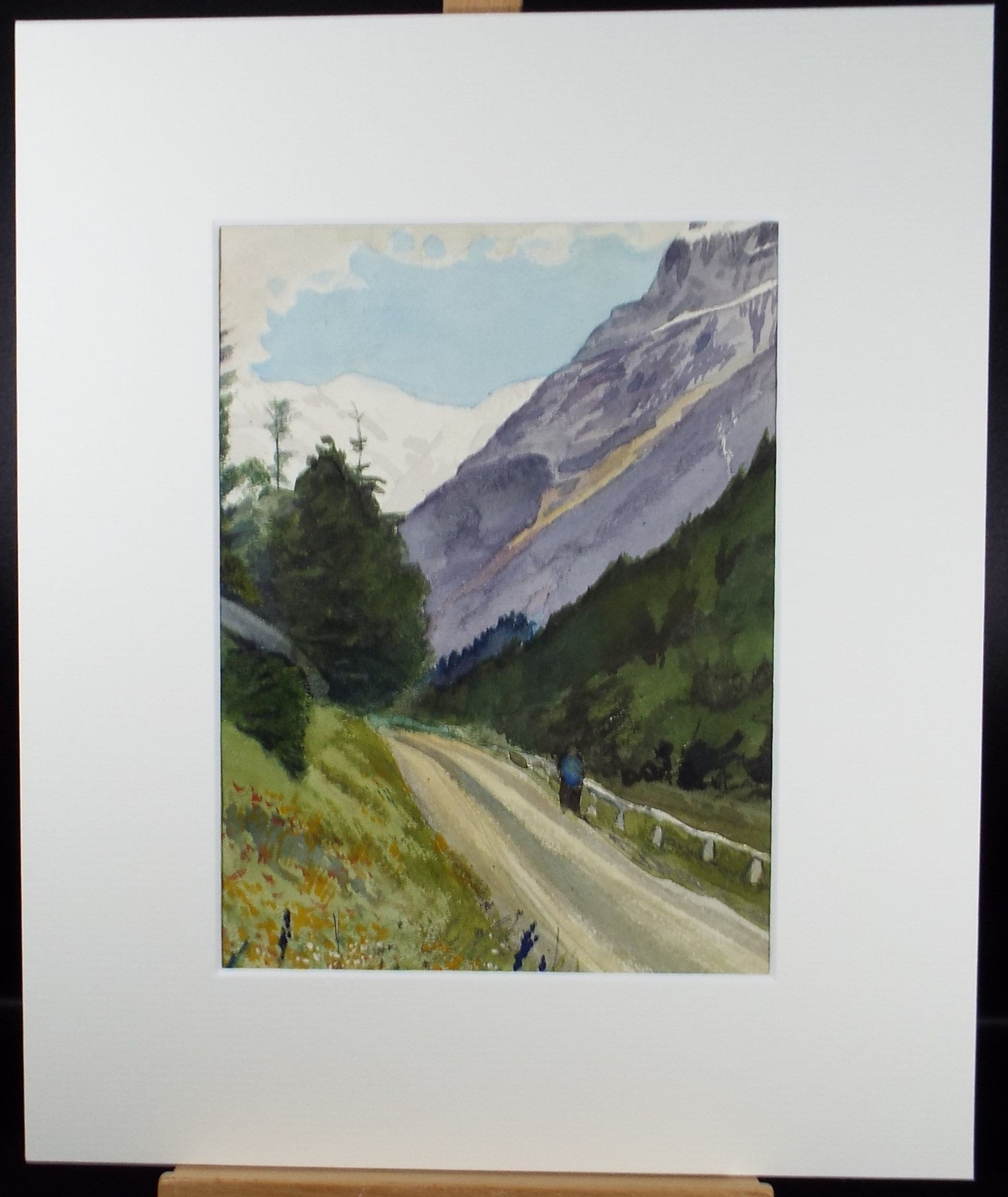 Original Watercolour, 'Alpine Pass', Circa 1890. Artist Unknown