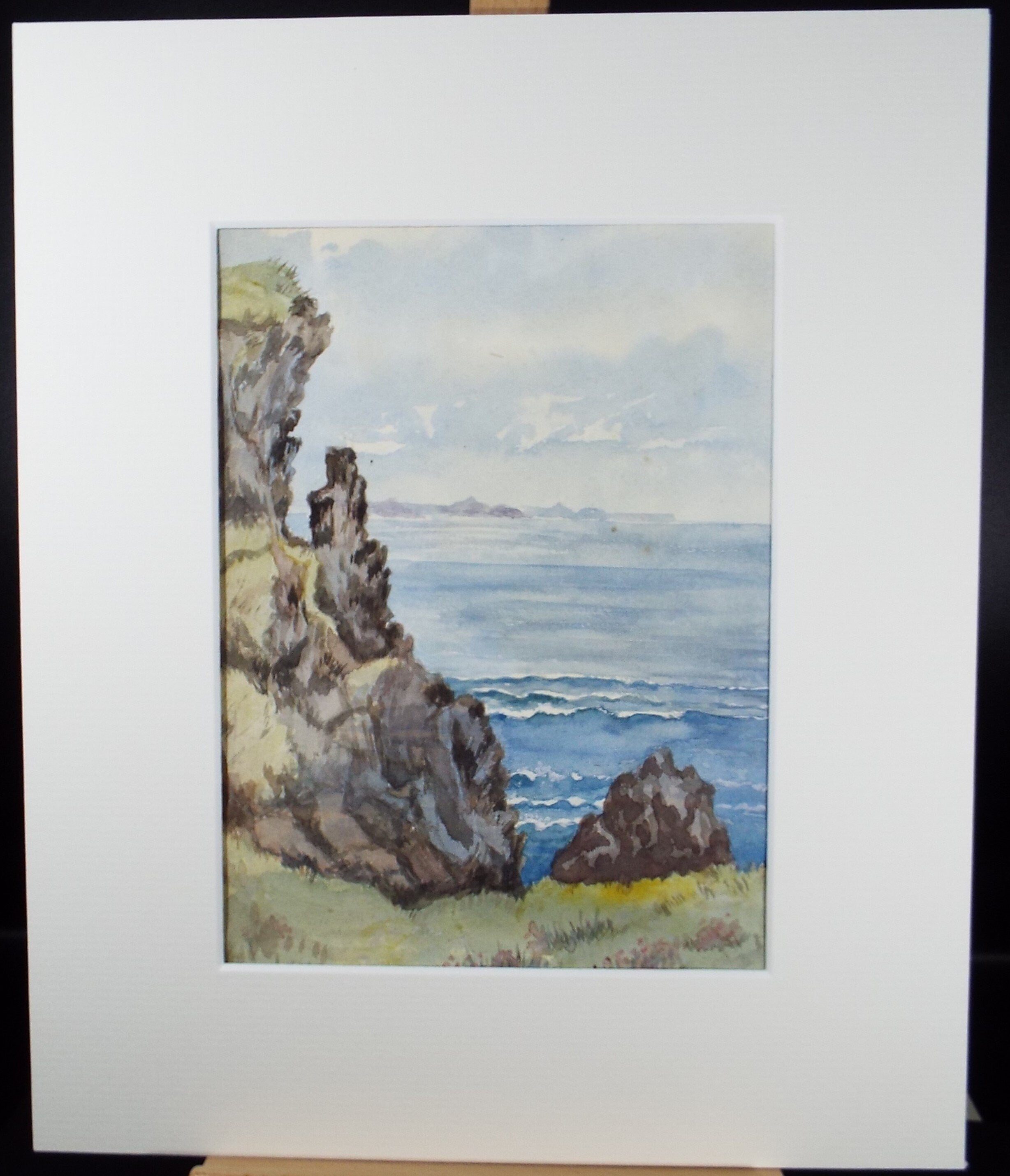 Original Watercolour on 'Coastal Cliffs', Circa 1890, Artist Unknown