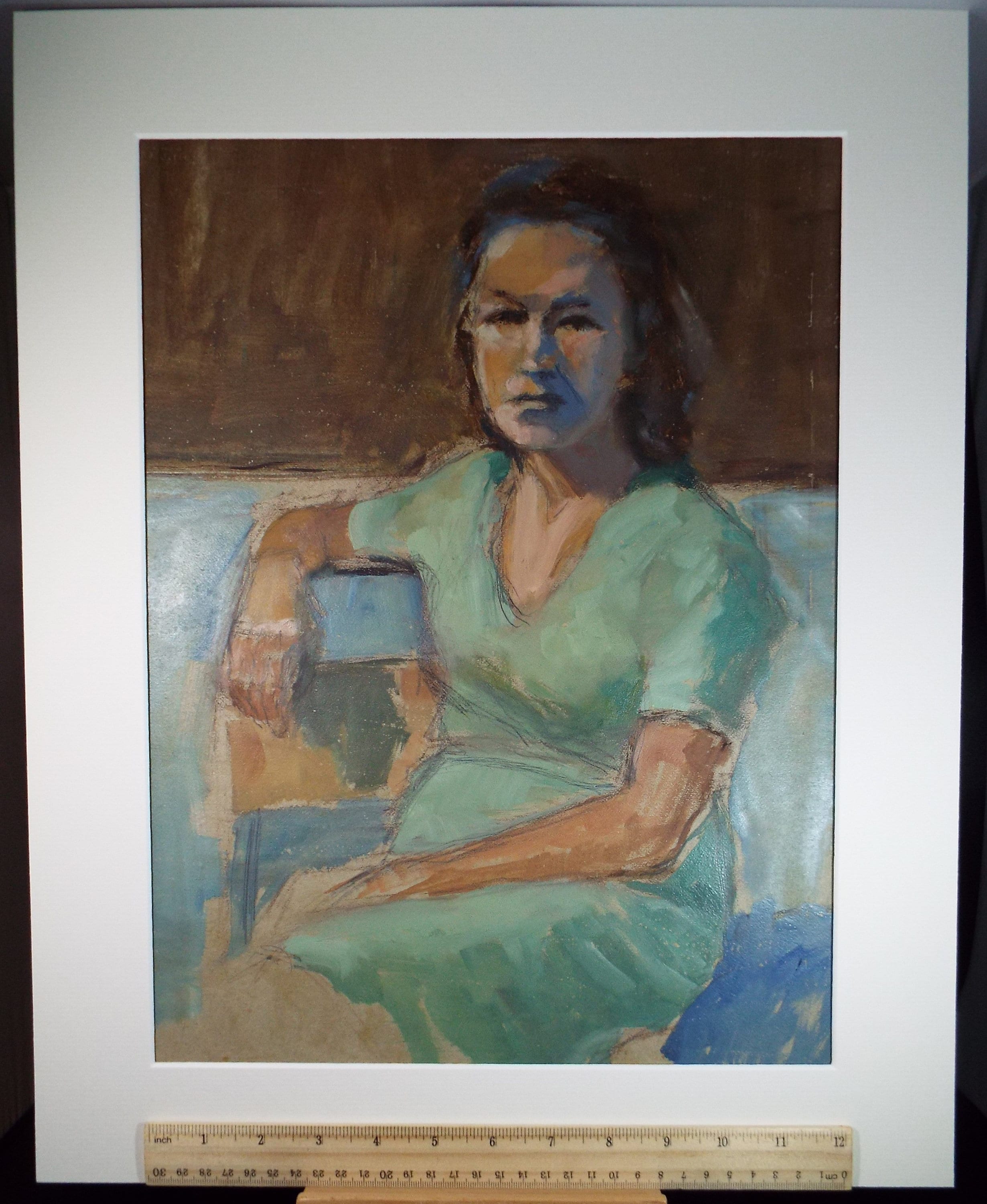 Original Oil & Acrylic 'Portrait of a Woman', Circa 1980's, Artist unknown