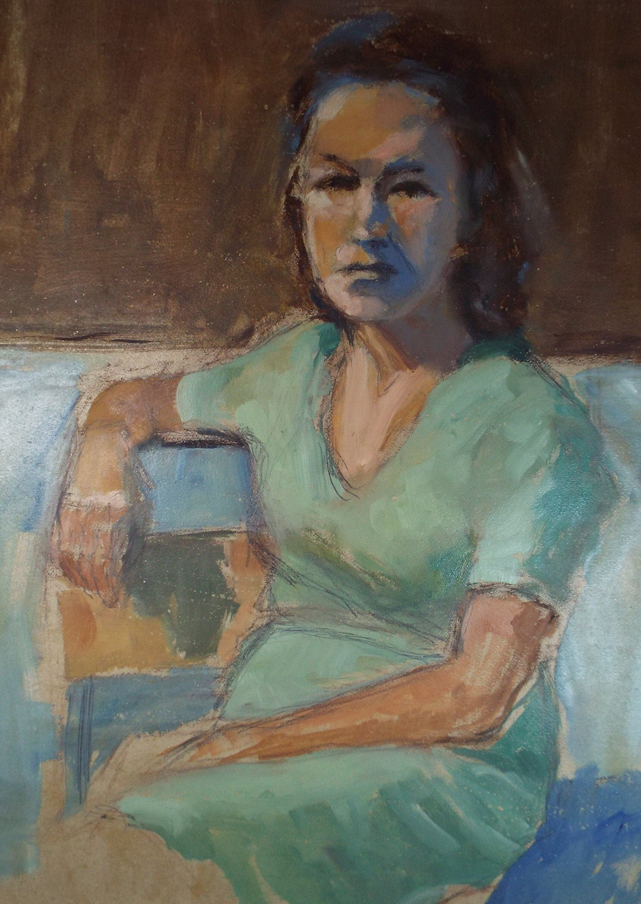 Original Oil & Acrylic 'Portrait of a Woman', Circa 1980's, Artist unknown