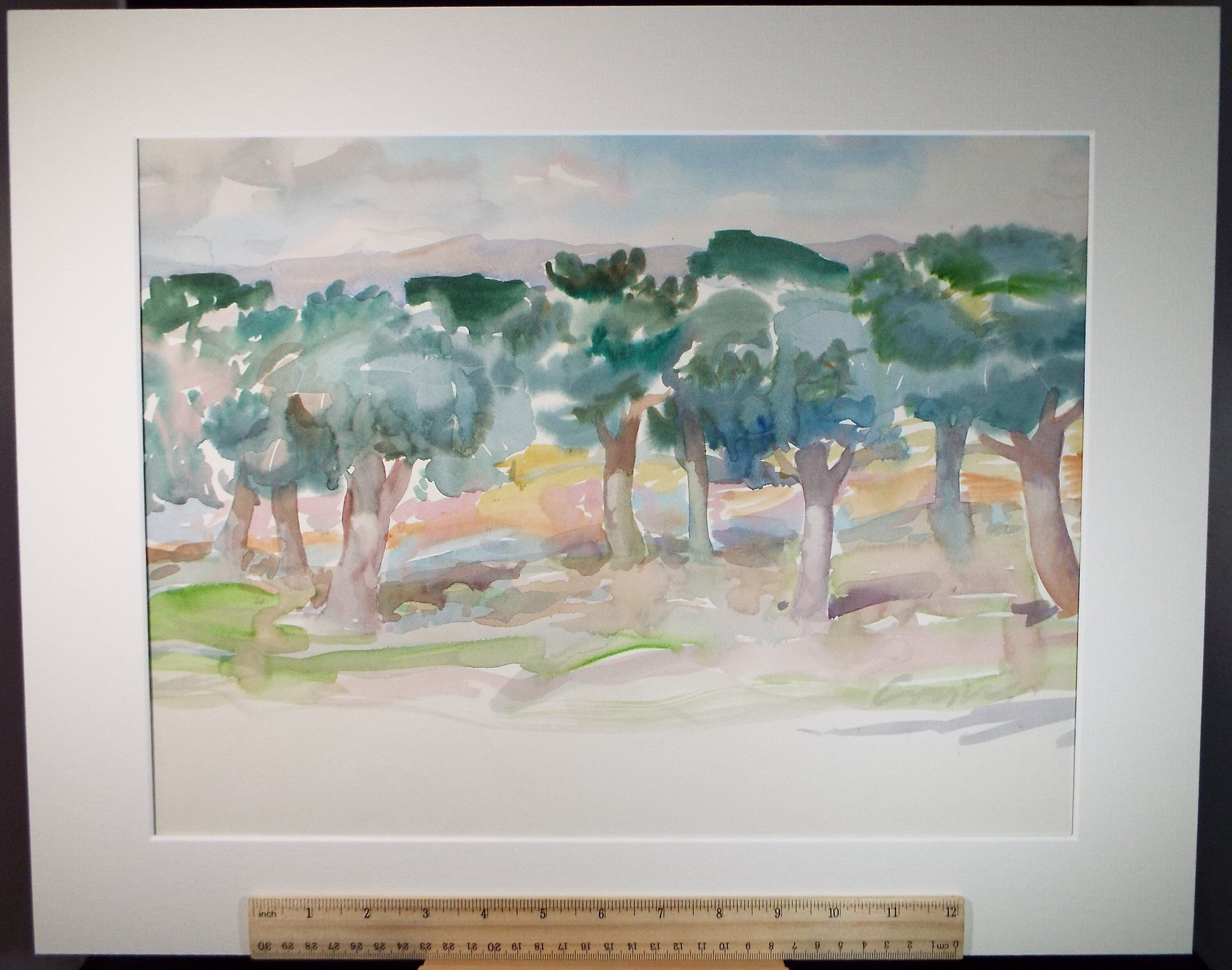 Original watercolour on paper, 'Olive Grove', William Crosbie (1915-1999)