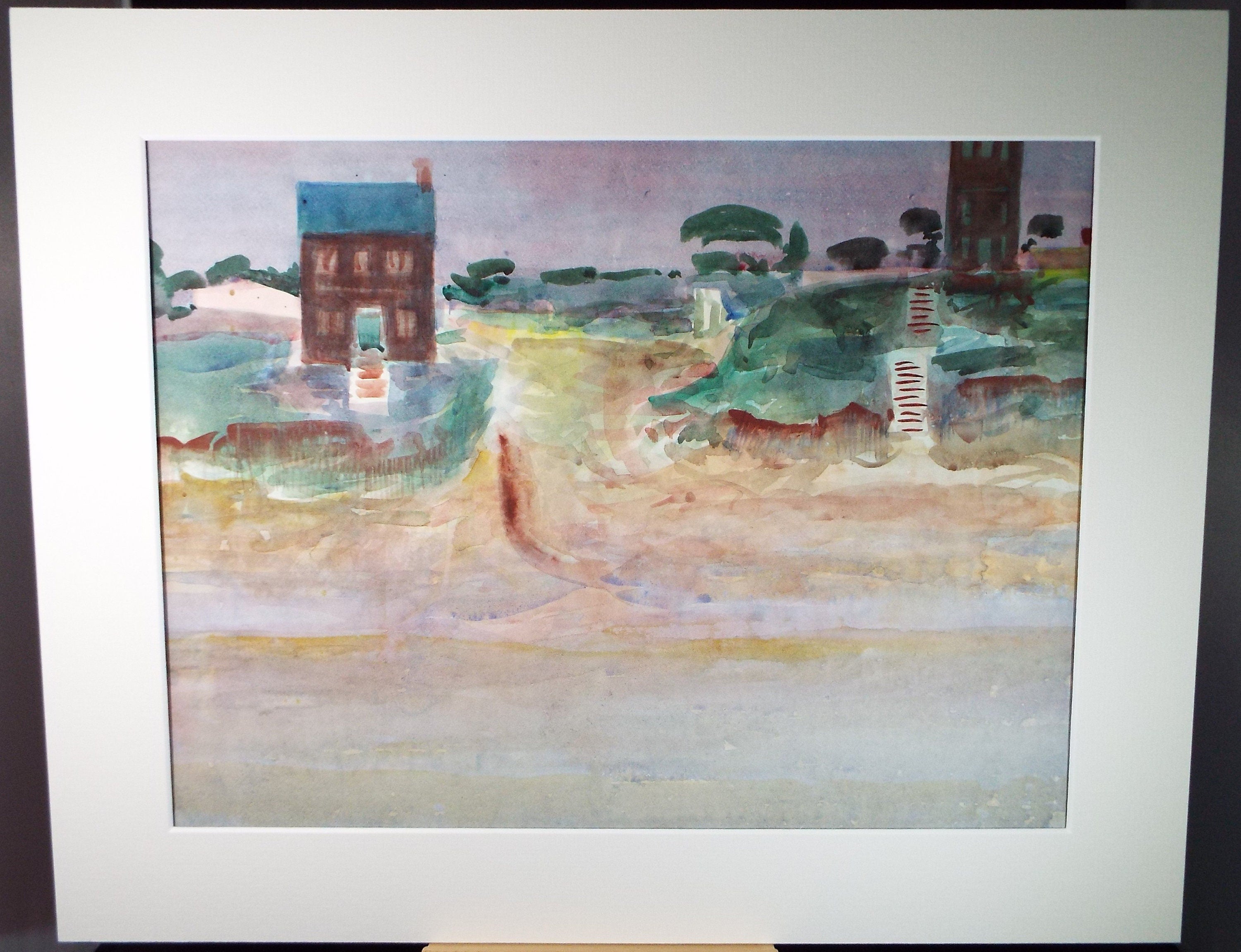 Original watercolour on paper, 'Plage Calbourg', William Crosbie (1915-1999)