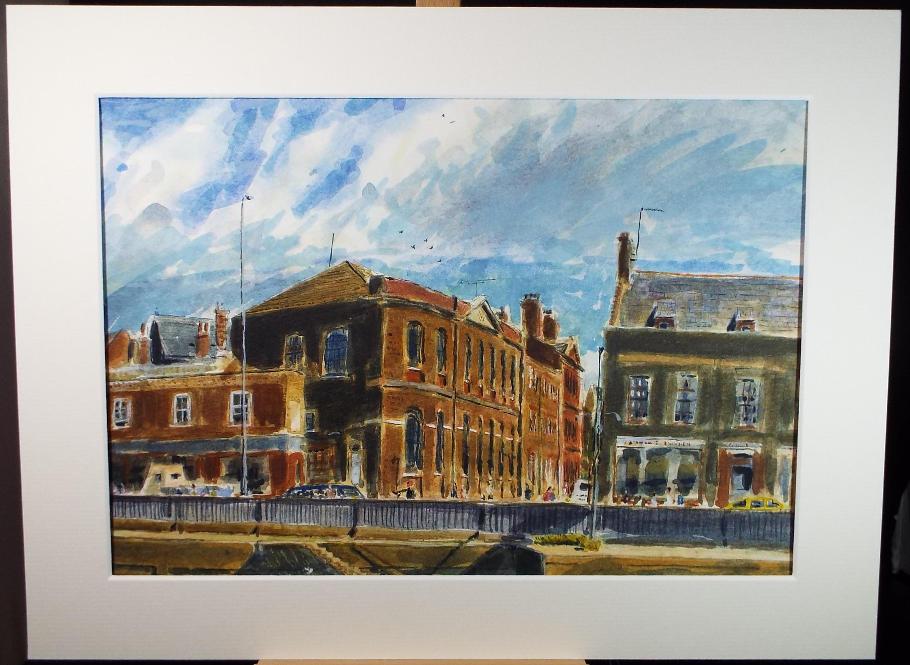 Original Watercolour,'Street scene', Roger Alsop, Dated 1988