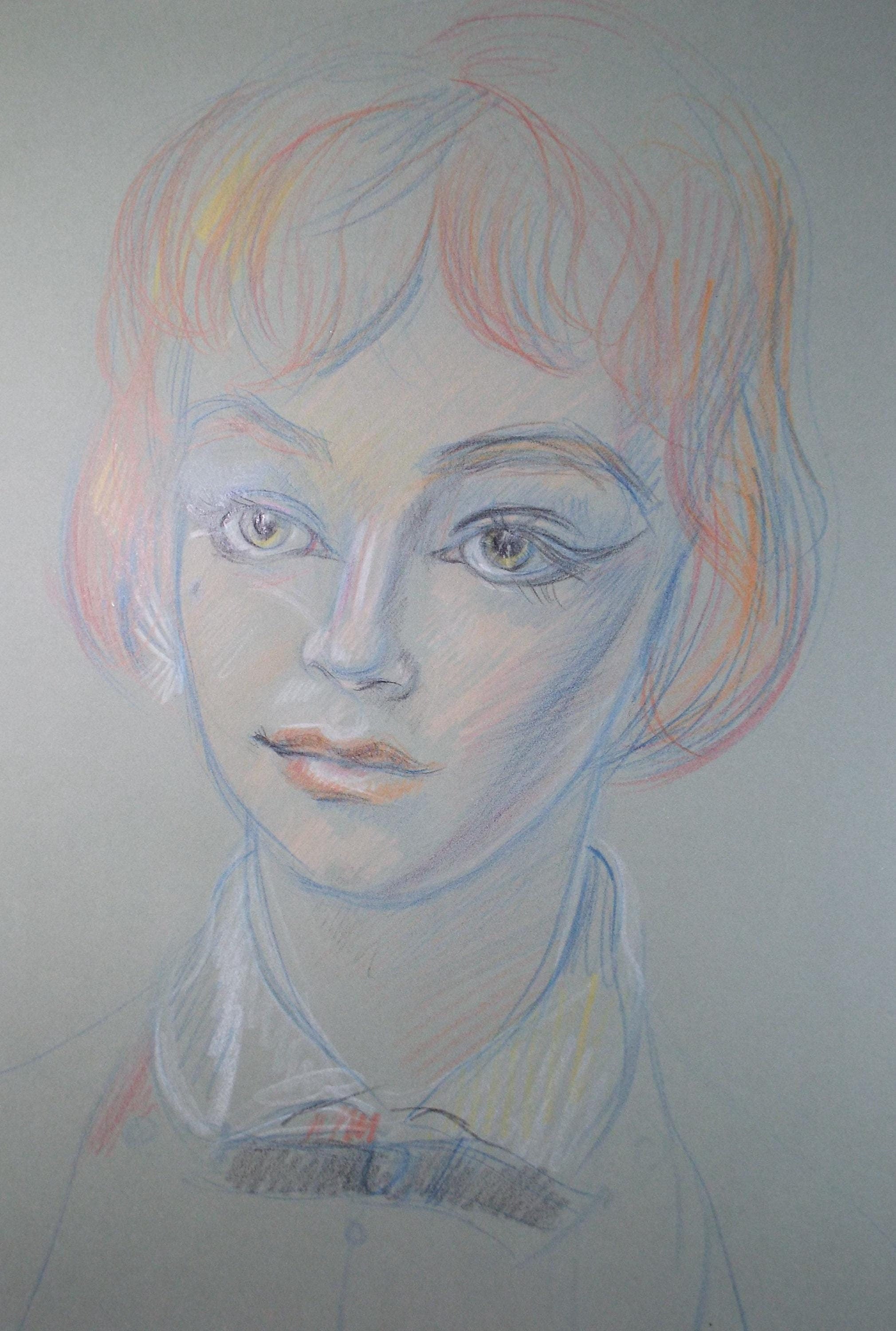 Original Pastel Drawing, 'Circus Performer', c1950s, Athene Andrade (1908-1973)