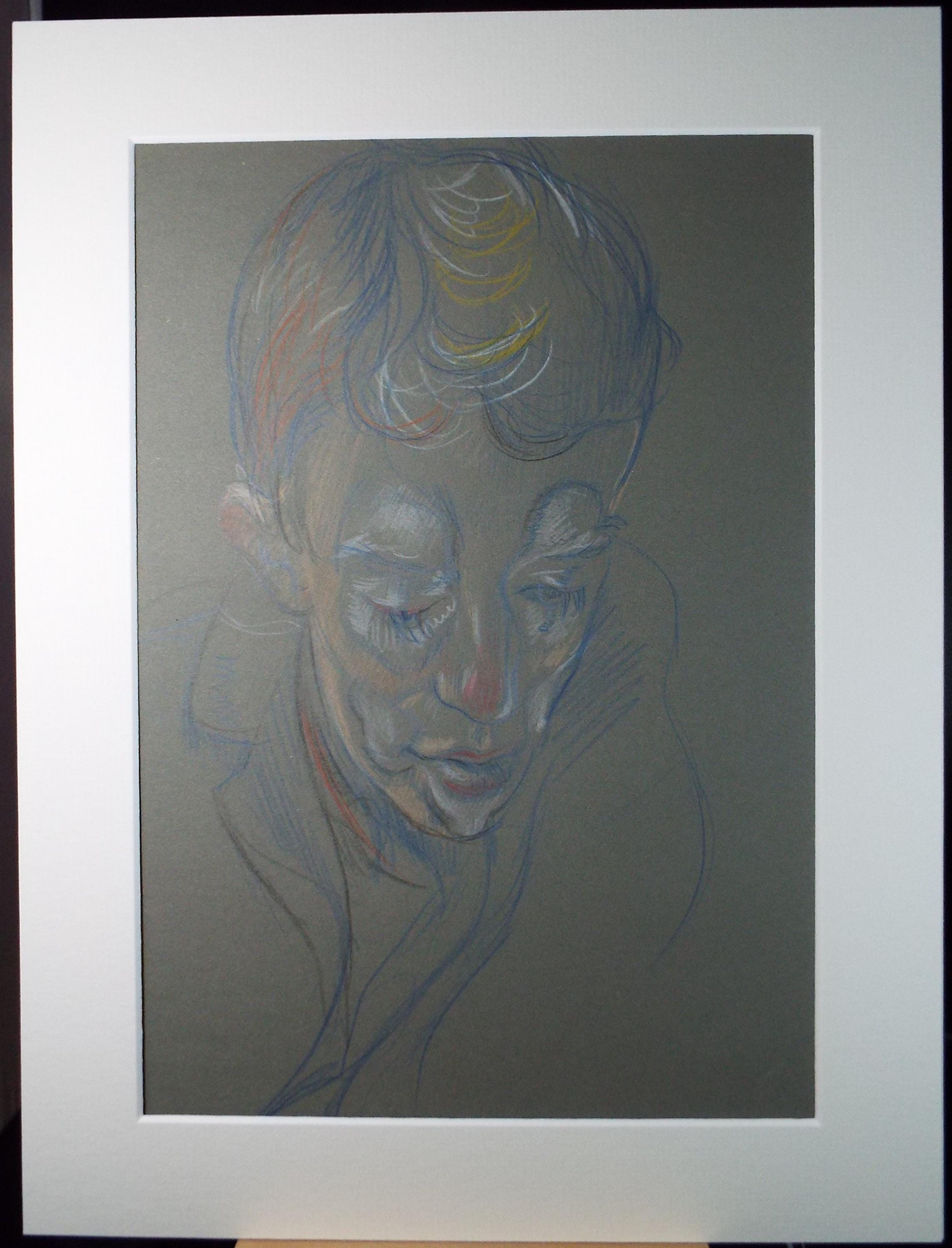 Original Pastel Drawing, 'Circus Clown', c1950s, Athene Andrade (1908-1973)