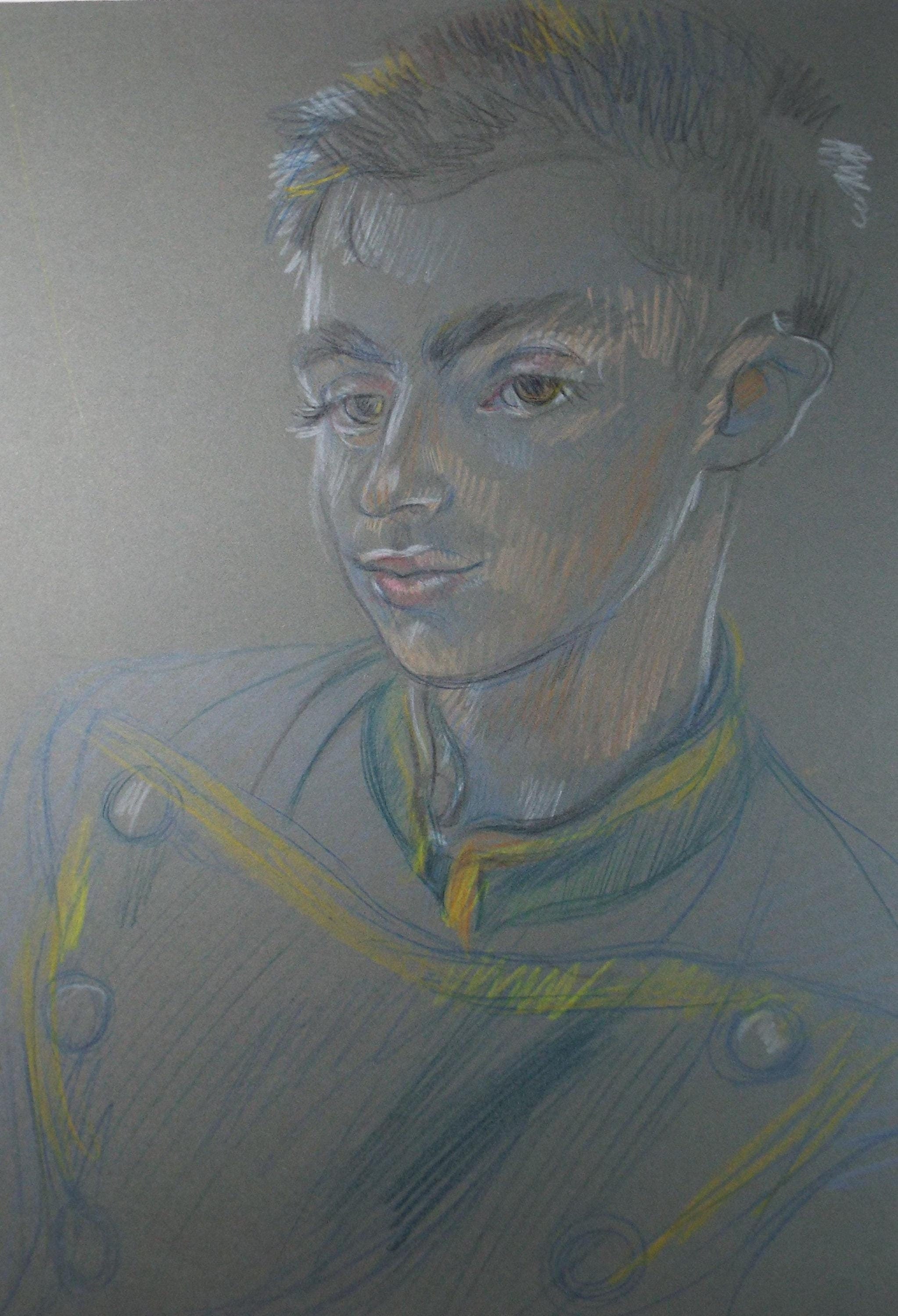 Original Pastel Drawing, 'Circus Performer', c1950s, Athene Andrade (1908-1973)