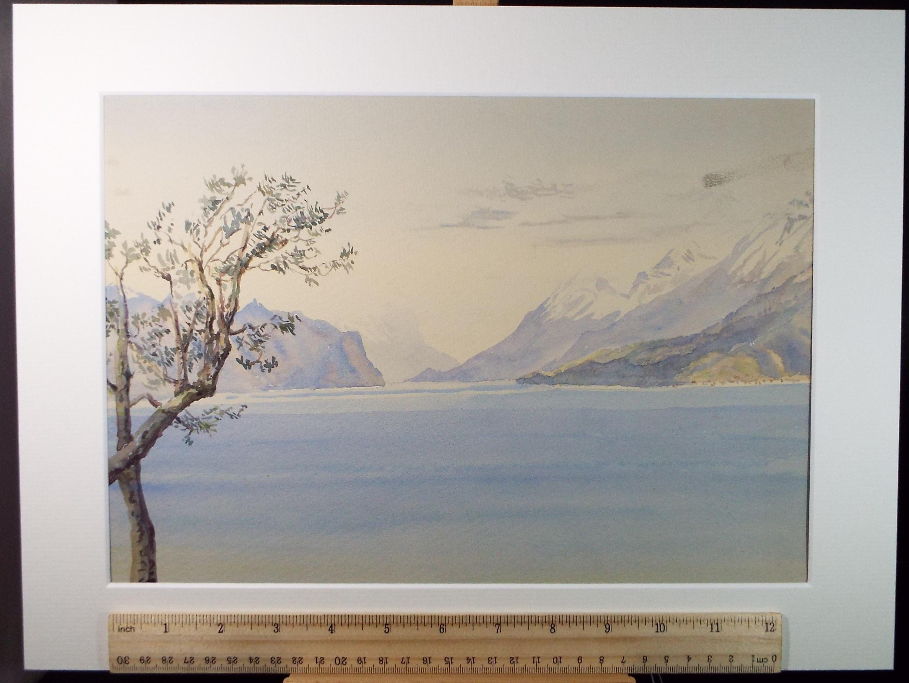 Original Watercolour , 'Lake Garda', dated 1910, artist Unknown