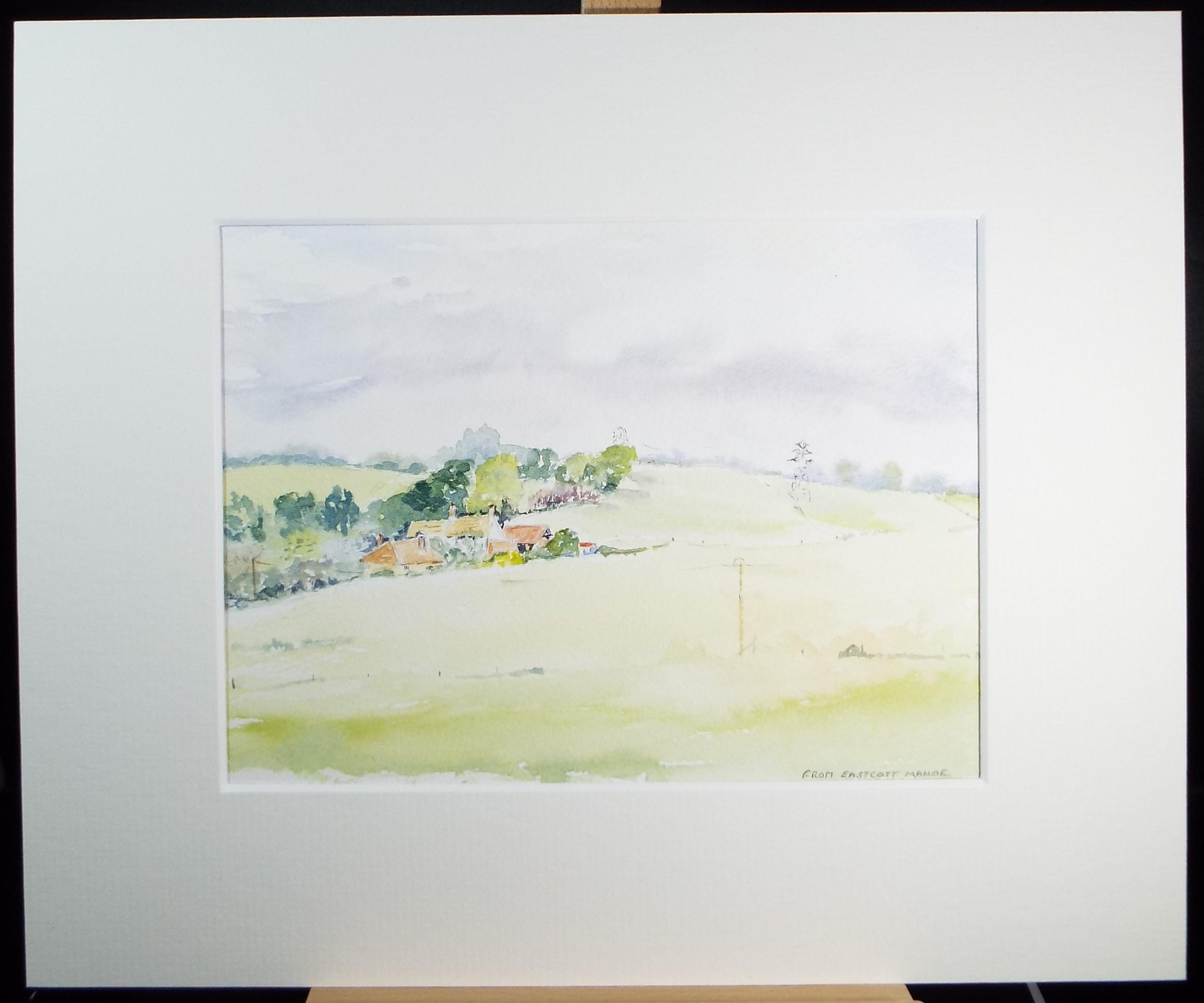 Original Watercolour, 'View from Eastcott Manor', 1990's, Unknown artist