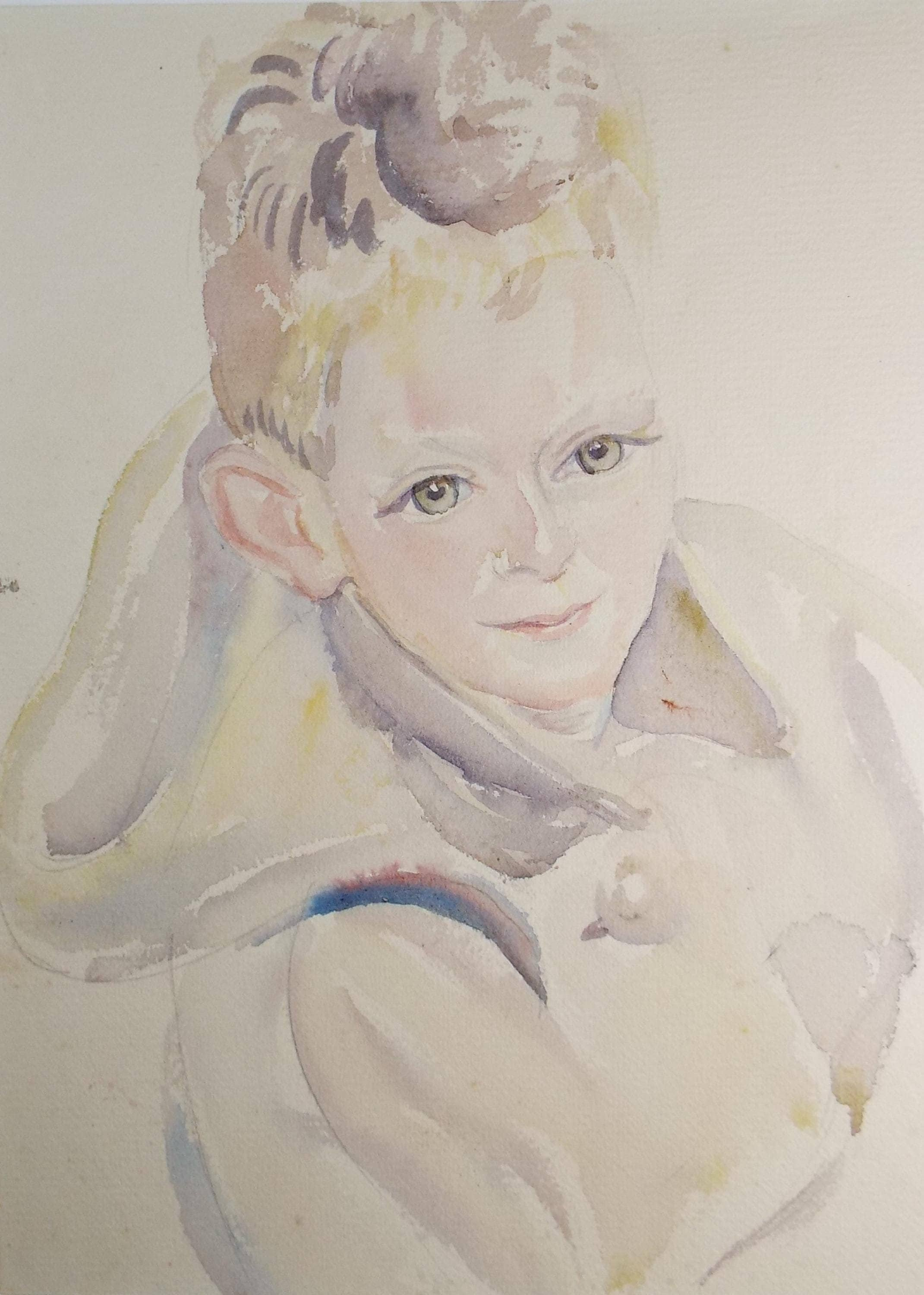 Original Watercolour , 'Portait of a Boy', c1950s, Athene Andrade (1908-1973)