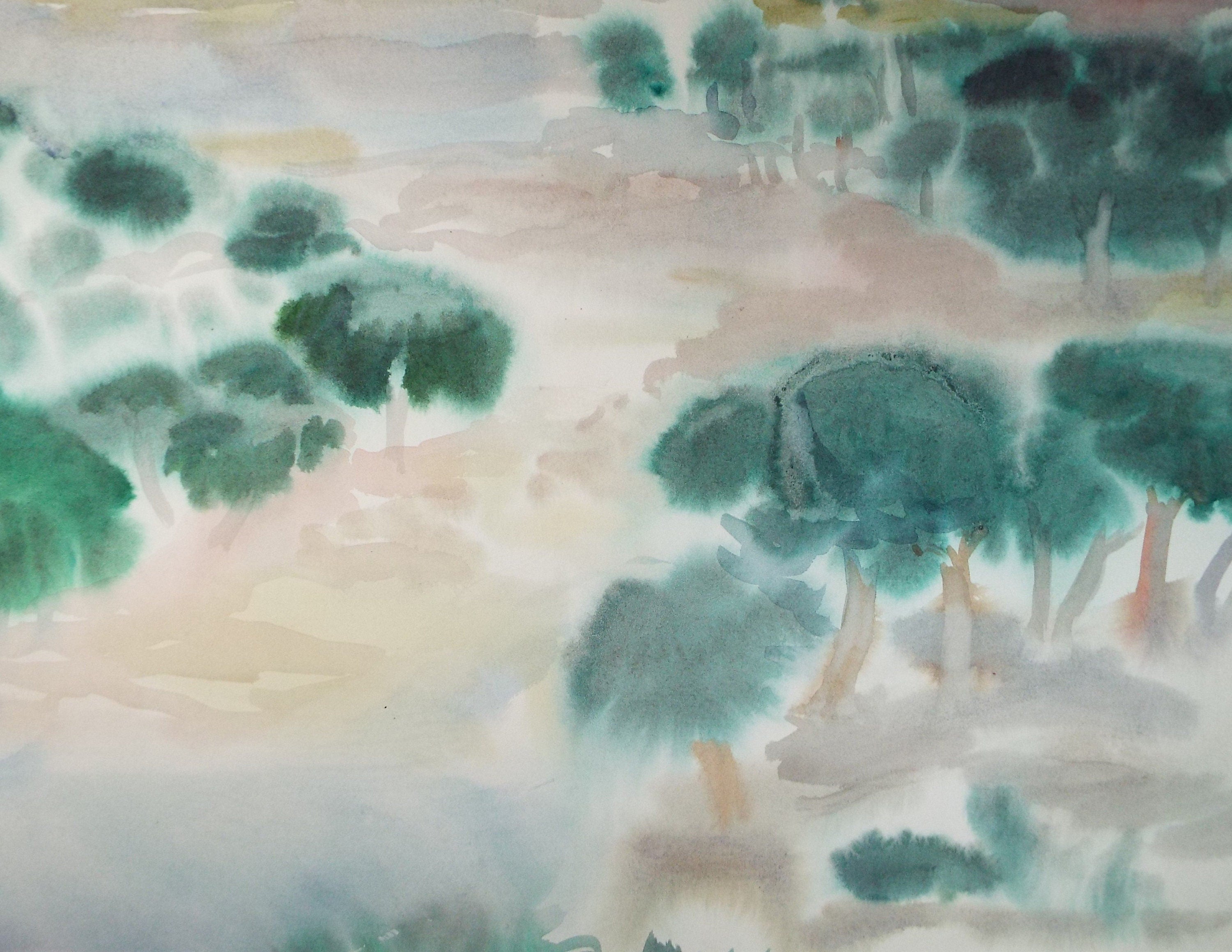 Original watercolour on paper, 'Olive Grove', William Crosbie (1915-1999)