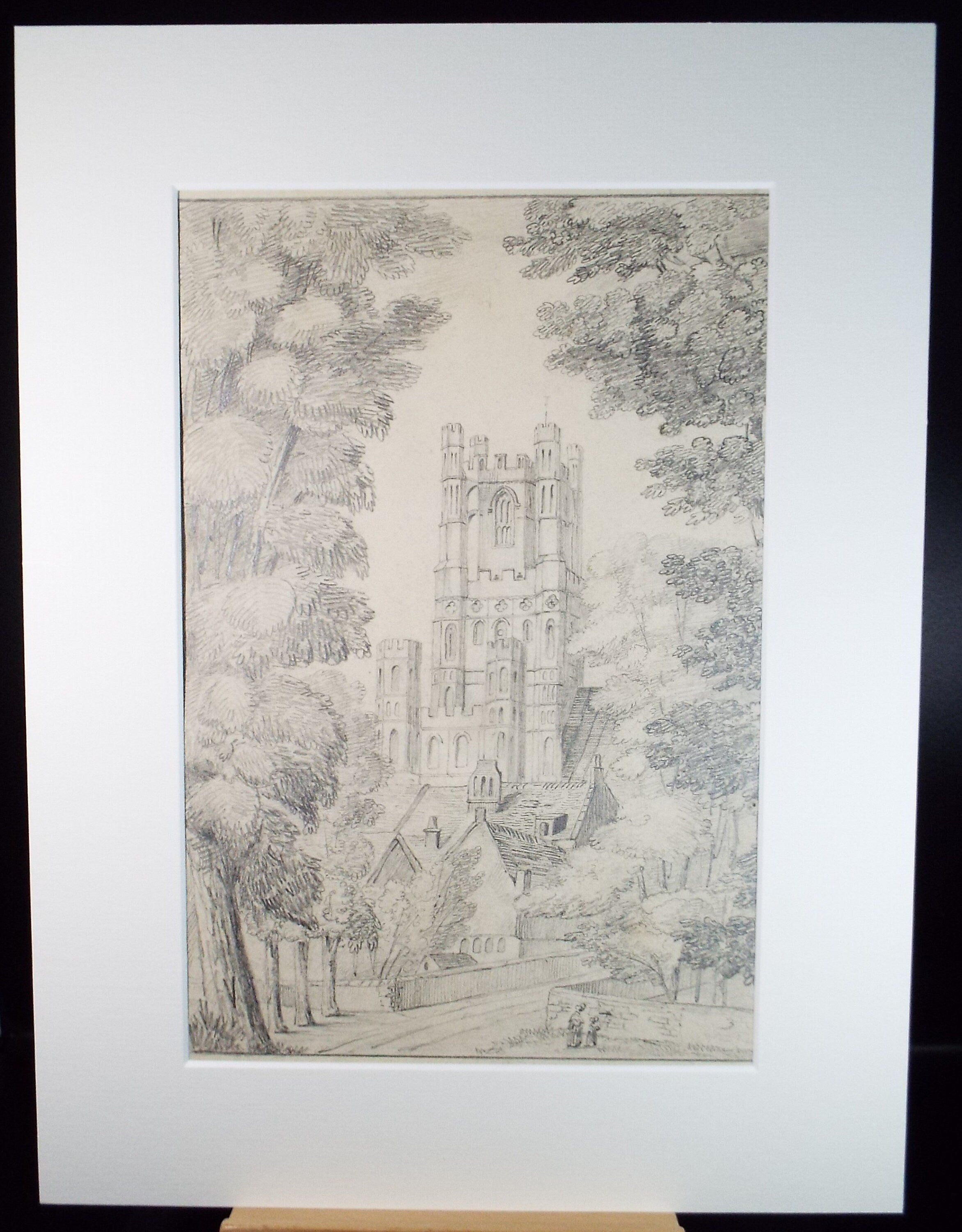 Original Pencil Drawing, 'Church Tower', Early 19th century, artist unknown