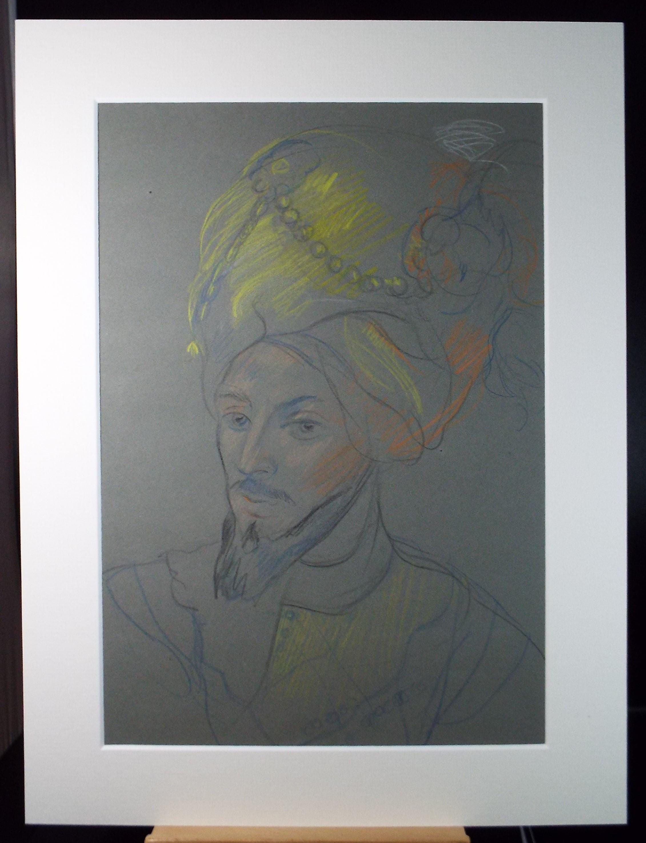 Original Pastel Drawing, 'Circus Performer', c1950s, Athene Andrade (1908-1973)