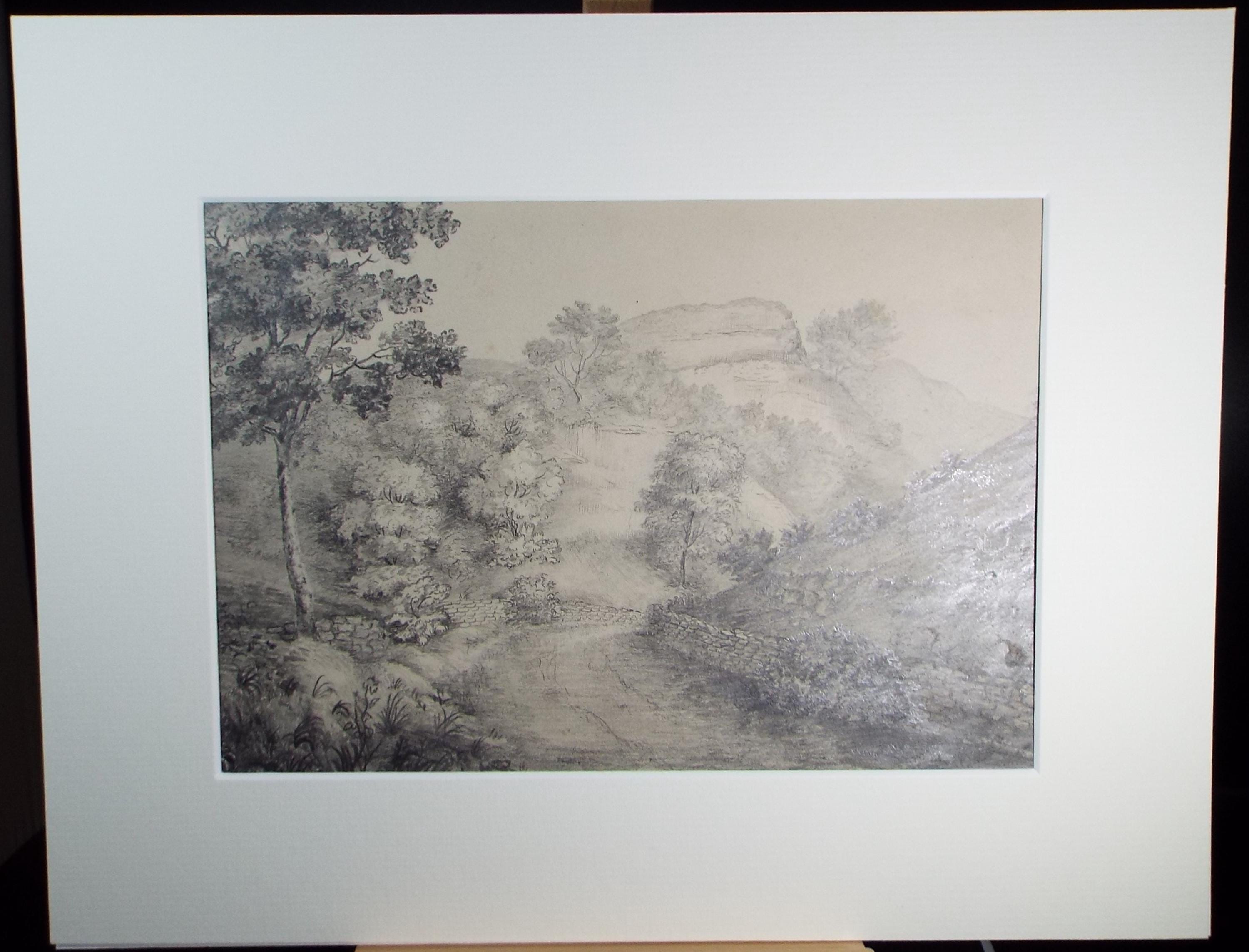 Original Pencil Drawing, 'Brassington Tors', Dated 1831, artist unknown