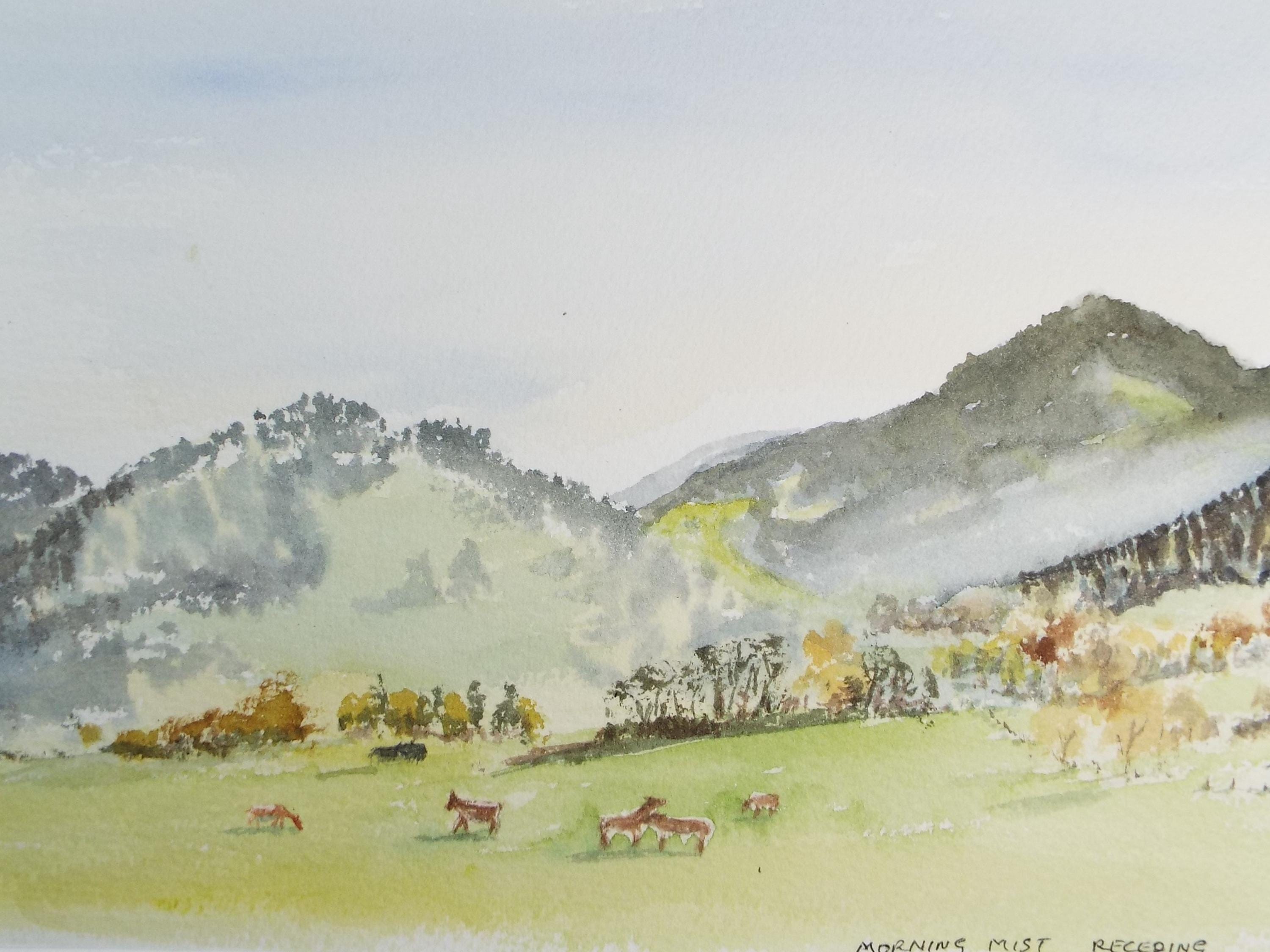 Original Watercolour, 'Morning Mist Receeding', 1990's, Unknown artist