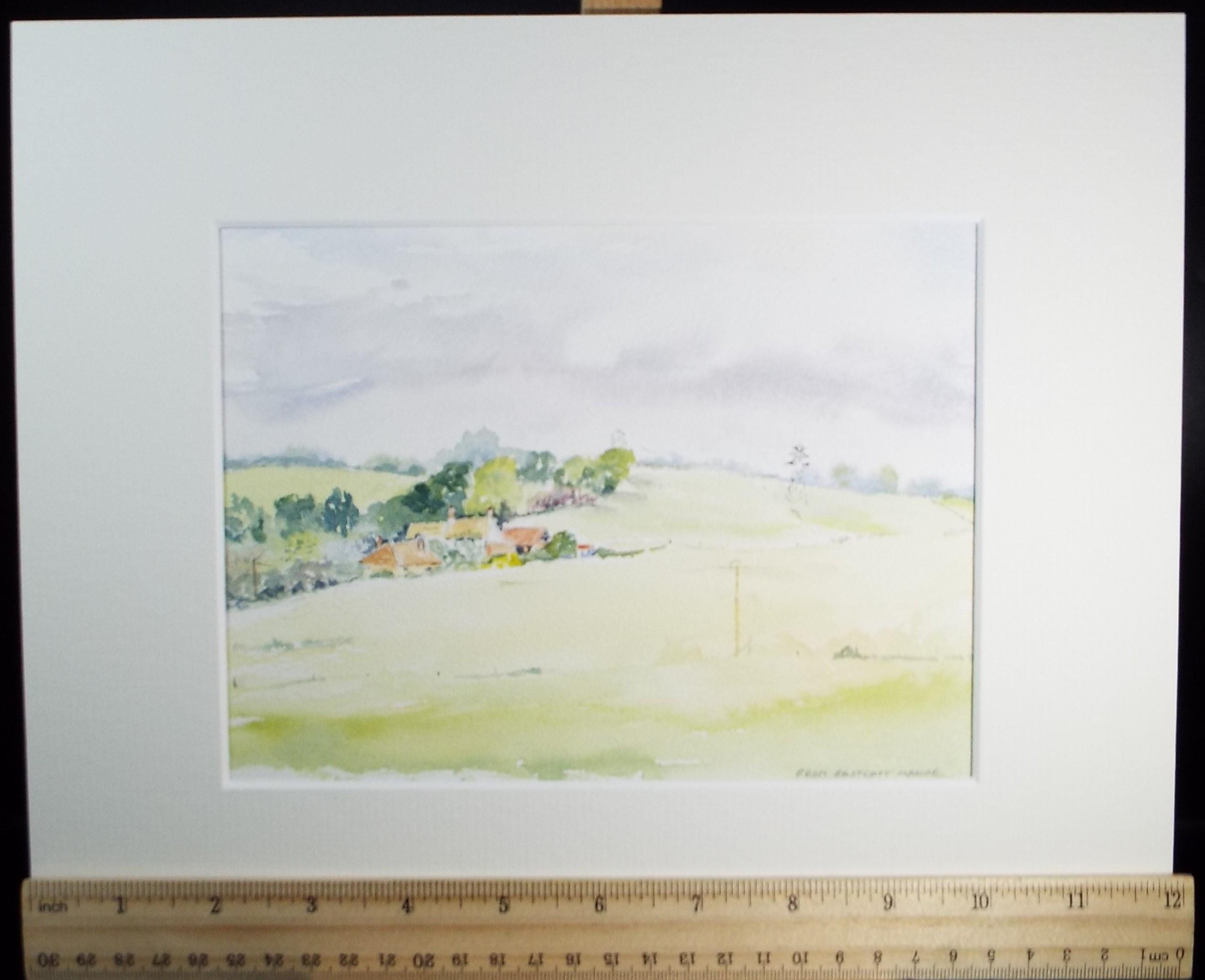 Original Watercolour, 'View from Eastcott Manor', 1990's, Unknown artist