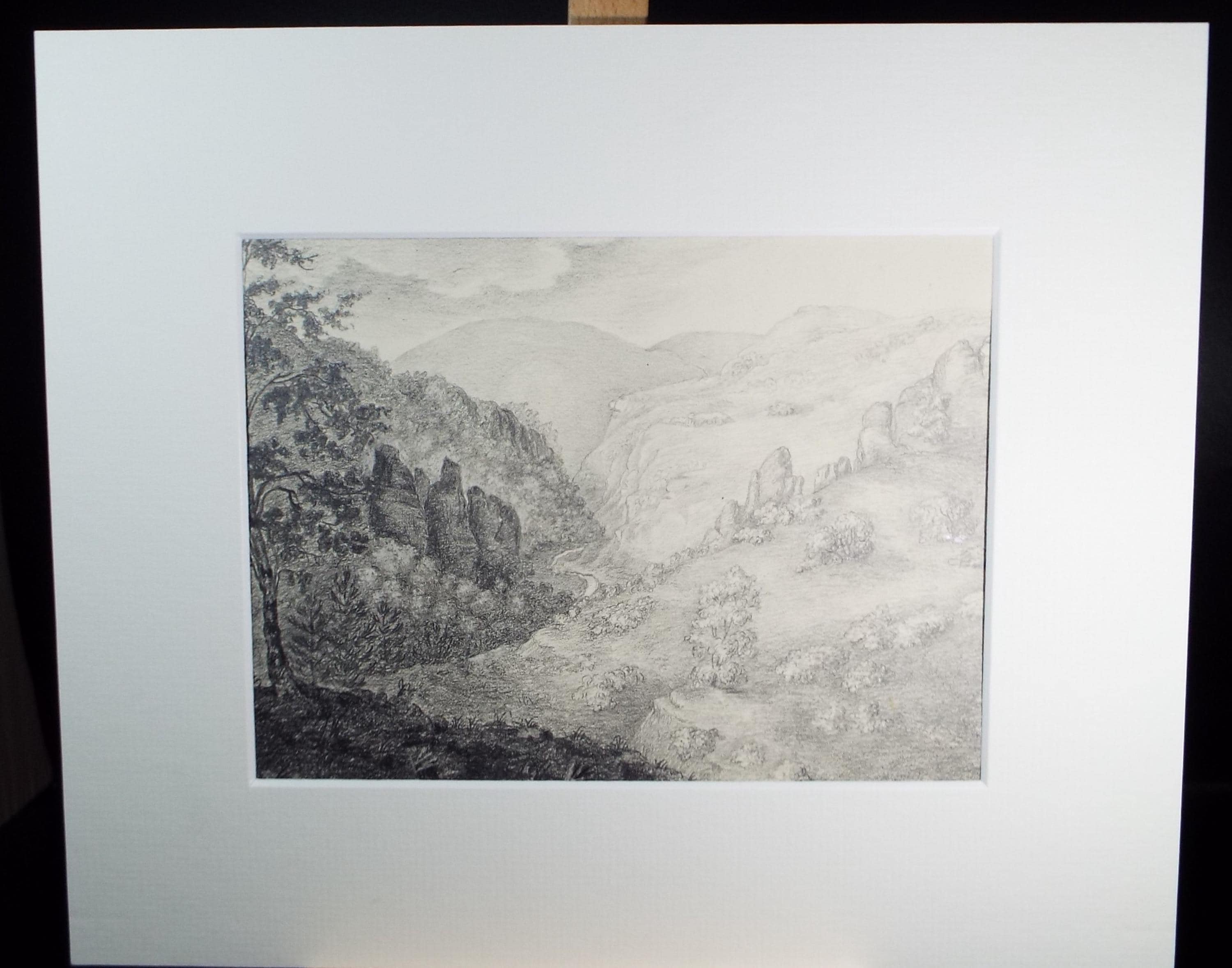 Original Pencil Drawing,'Dove-Dale', Dated 1820, artist unknown