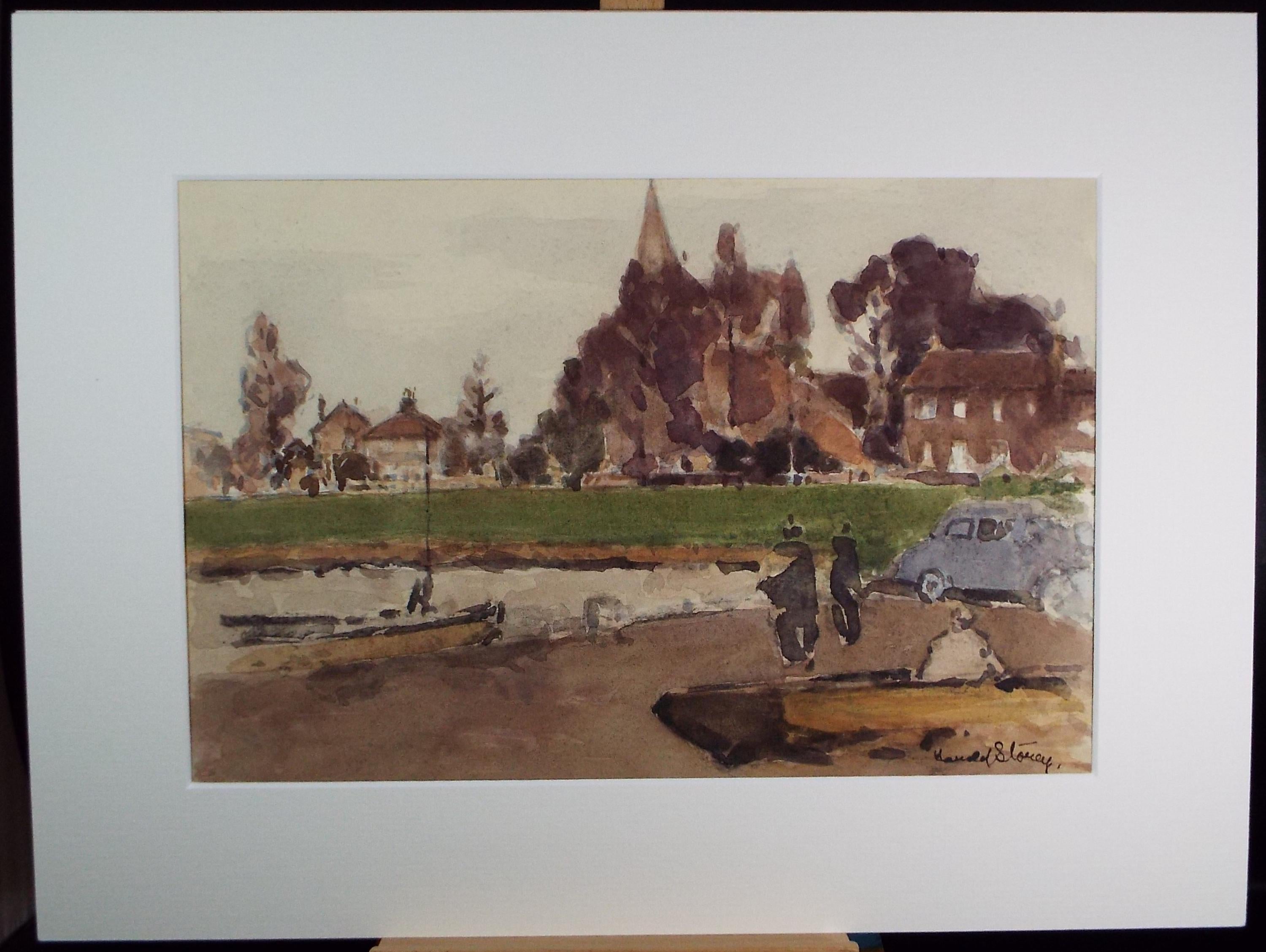 Original Watercolour ,'Bosham, Chichester', Harold Storey (1888-1965), circa 1950's