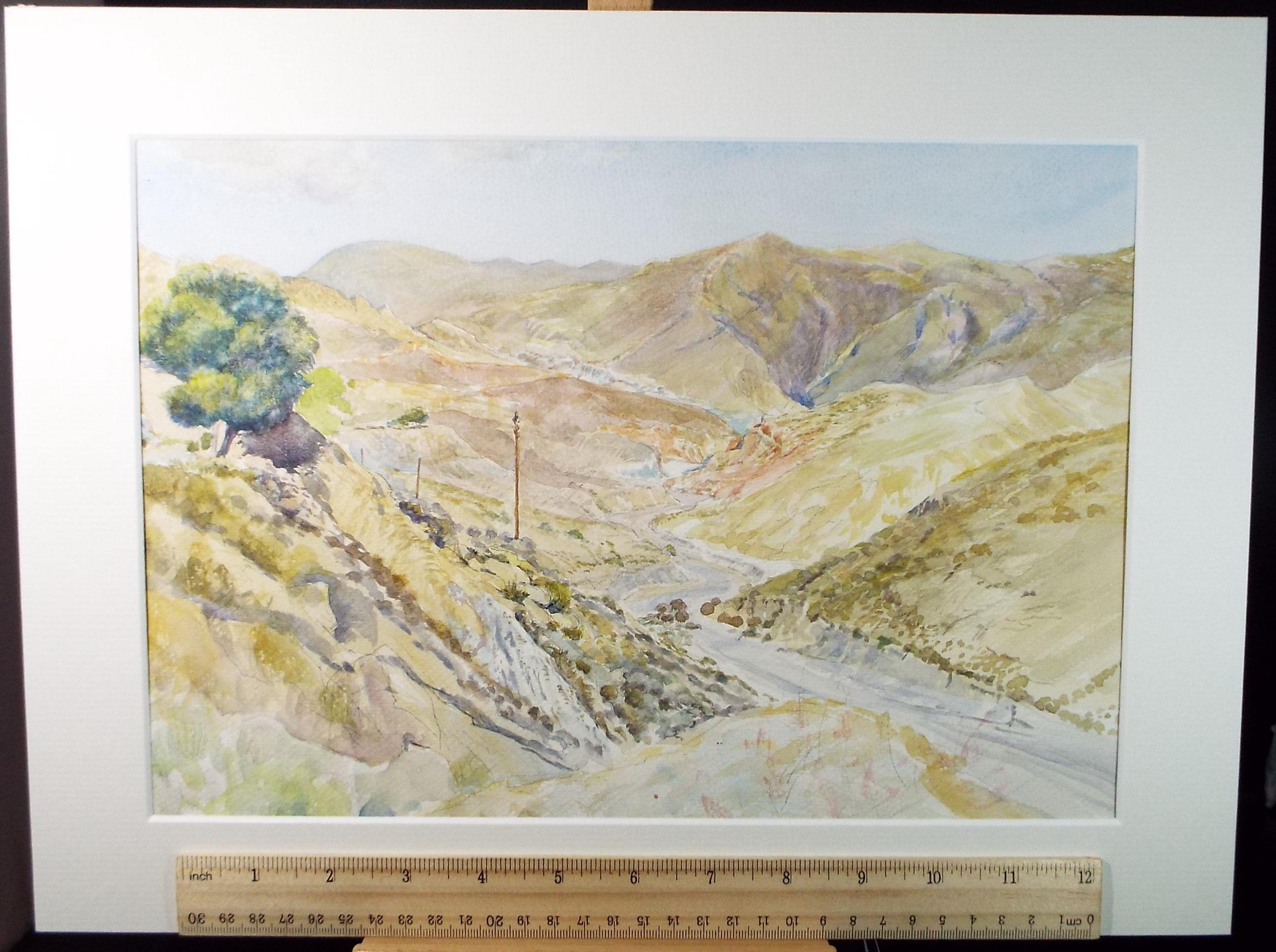 Original Watercolour,'Track through Hills', circa 1980's, Ron Brooker