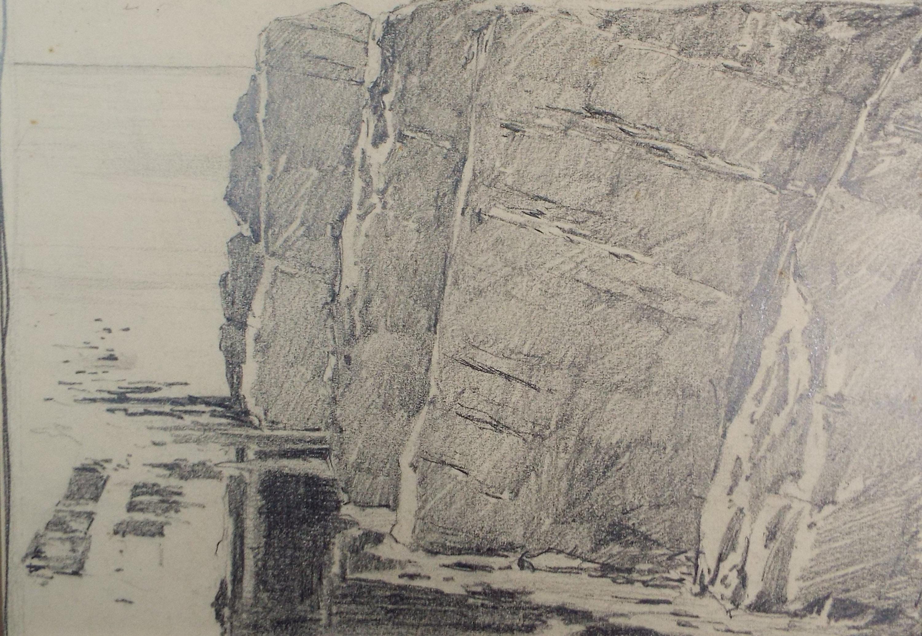 Original Pencil Drawing, 'Helgoland', dated 1904, Hans Von Heider (1867-1952)