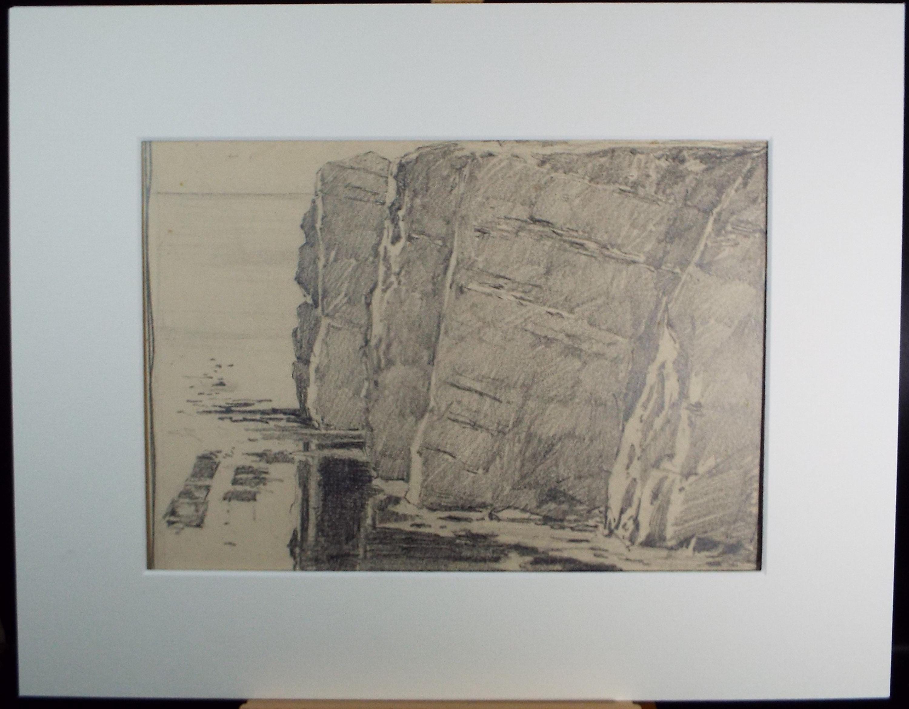 Original Pencil Drawing, 'Helgoland', dated 1904, Hans Von Heider (1867-1952)