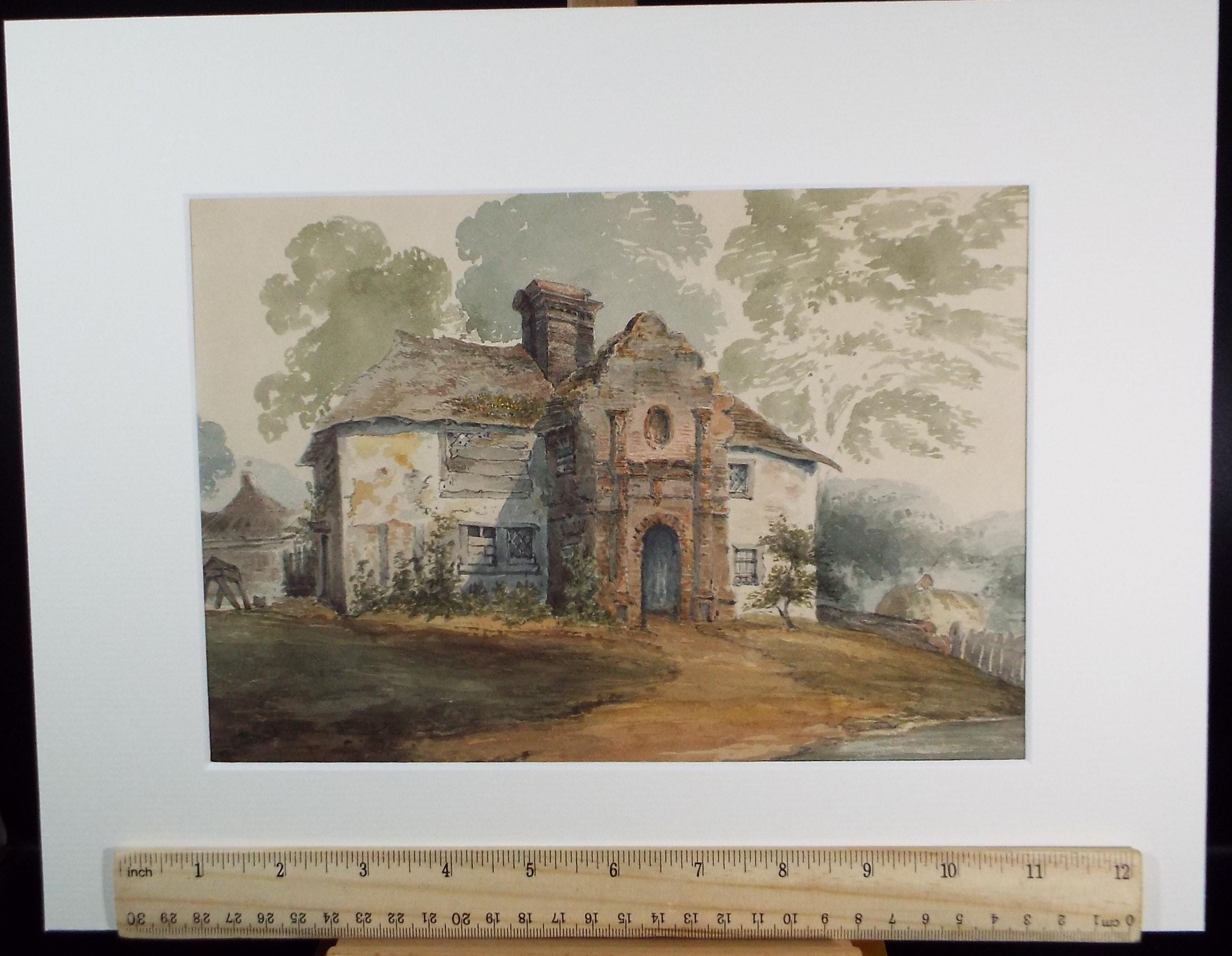 Original Watercolour, 'Old Farmhouse Jersey', circa 1880's, Artist Unknown