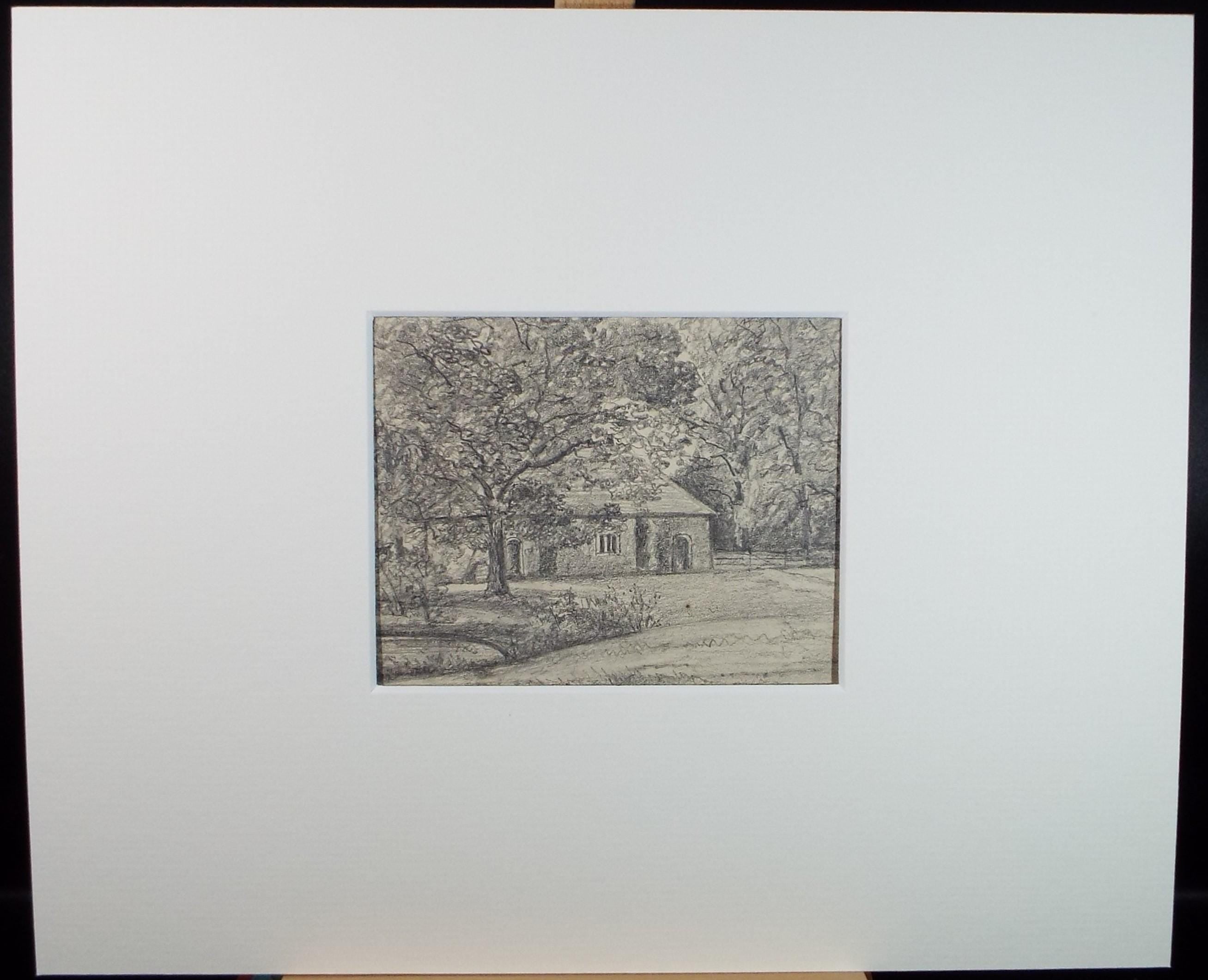 Original Pencil drawing , 'Cottage, Beeston Park', Dated 1877, artist unknown