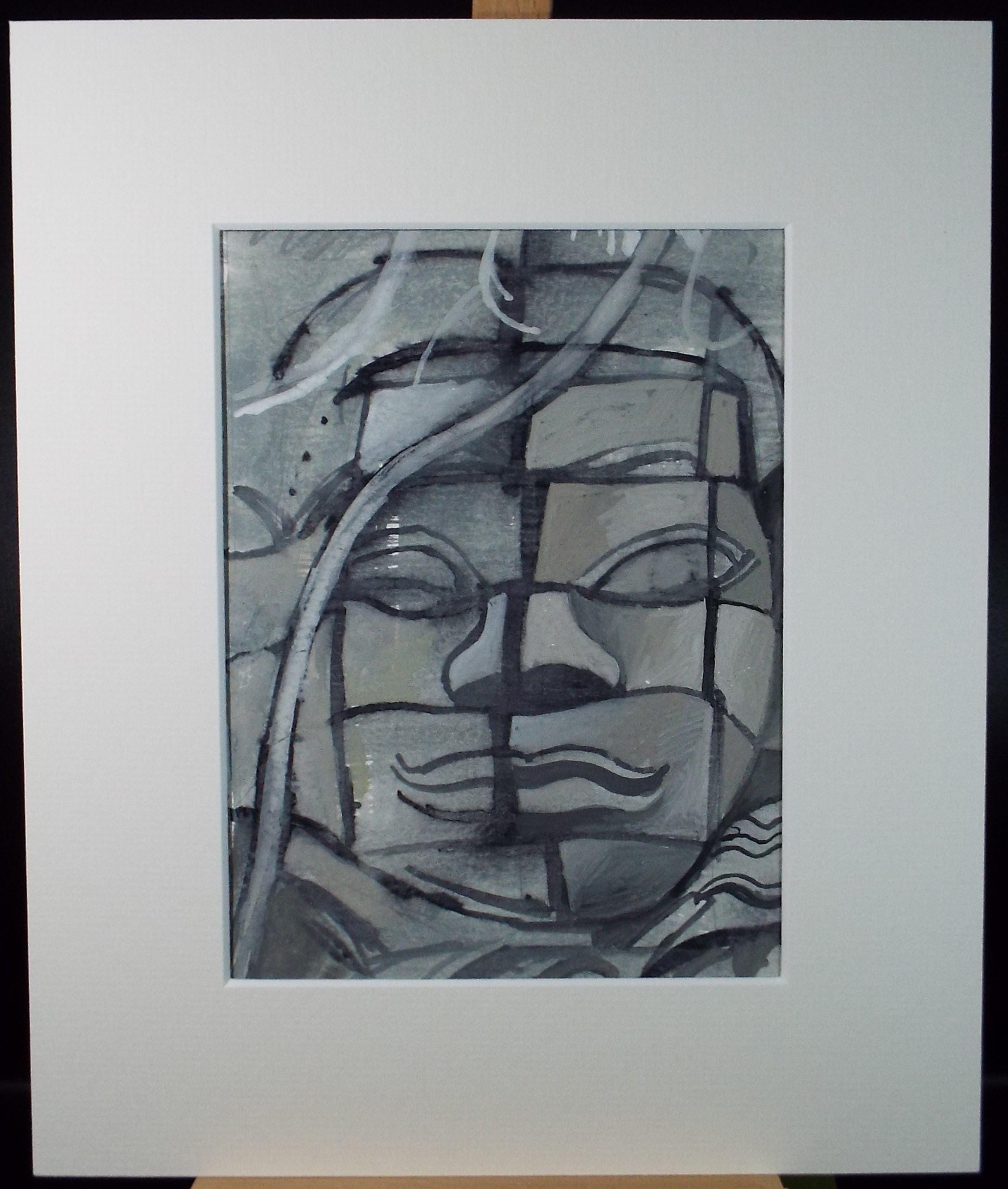 Original Watercolour & Gouache, 'Head Study in Grey', Colin Fifield (1940-2022), Circa 1980's