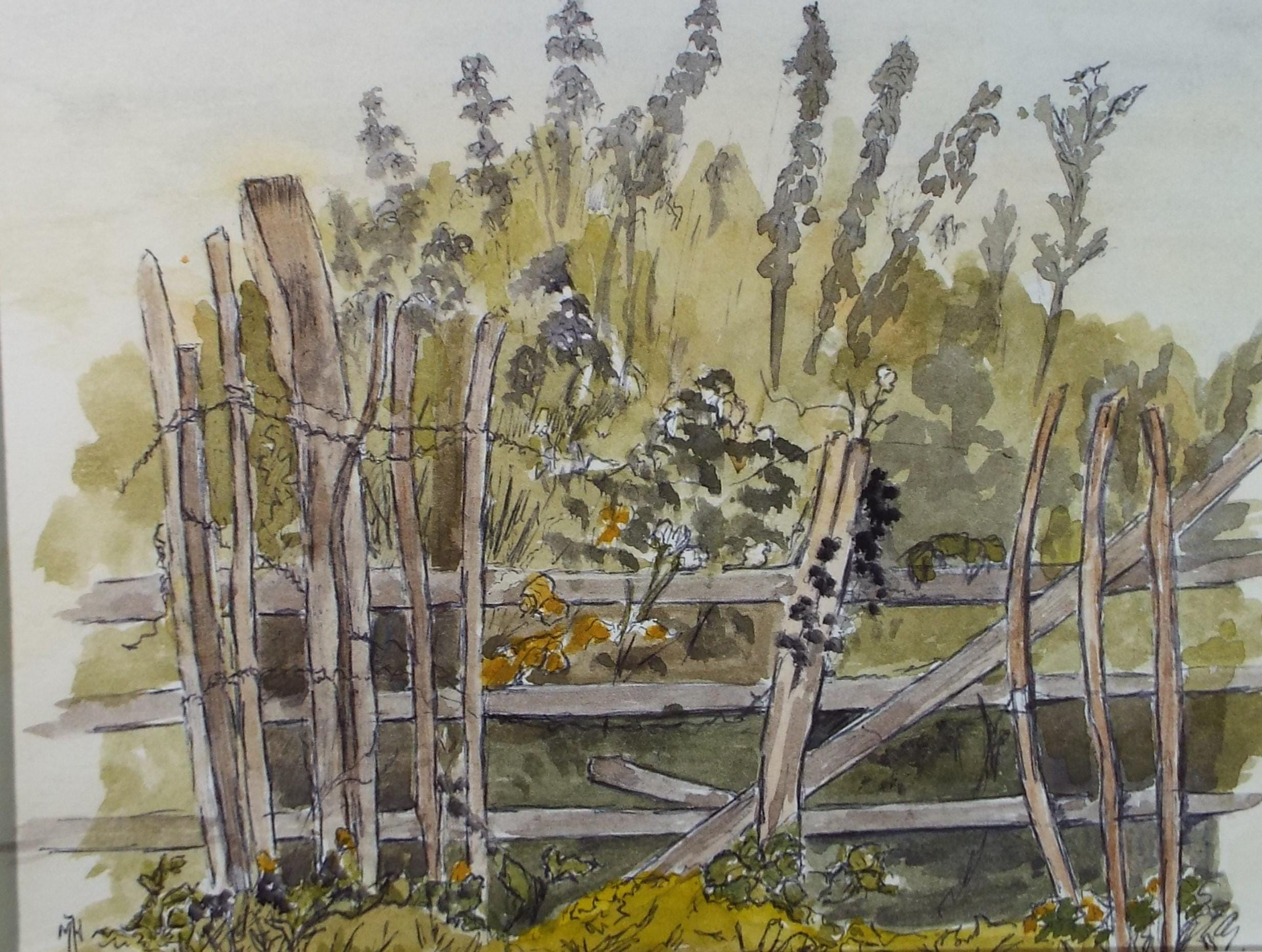 Original Watercolour, 'Sandpit Marshes', dated 1982, Marie W Hiorns