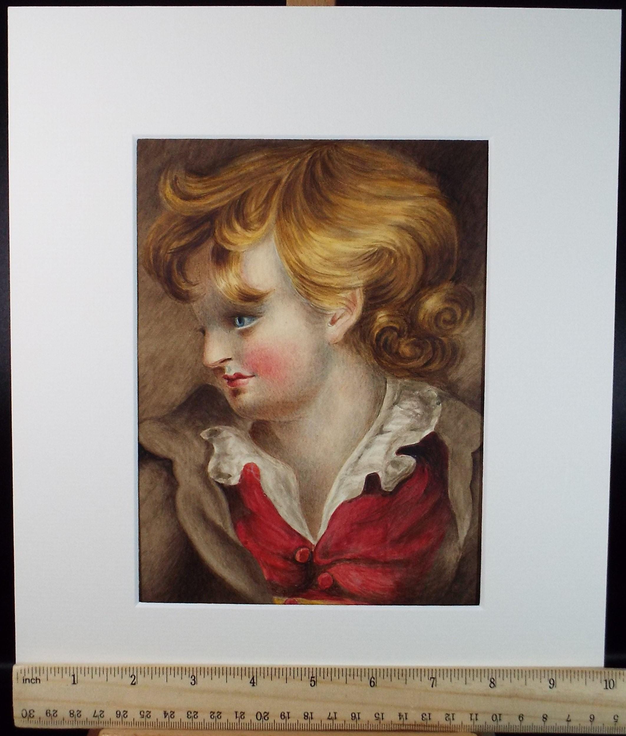 Original Watercolour, 'Portrait of a Boy', Circa 1850, artist Unknown