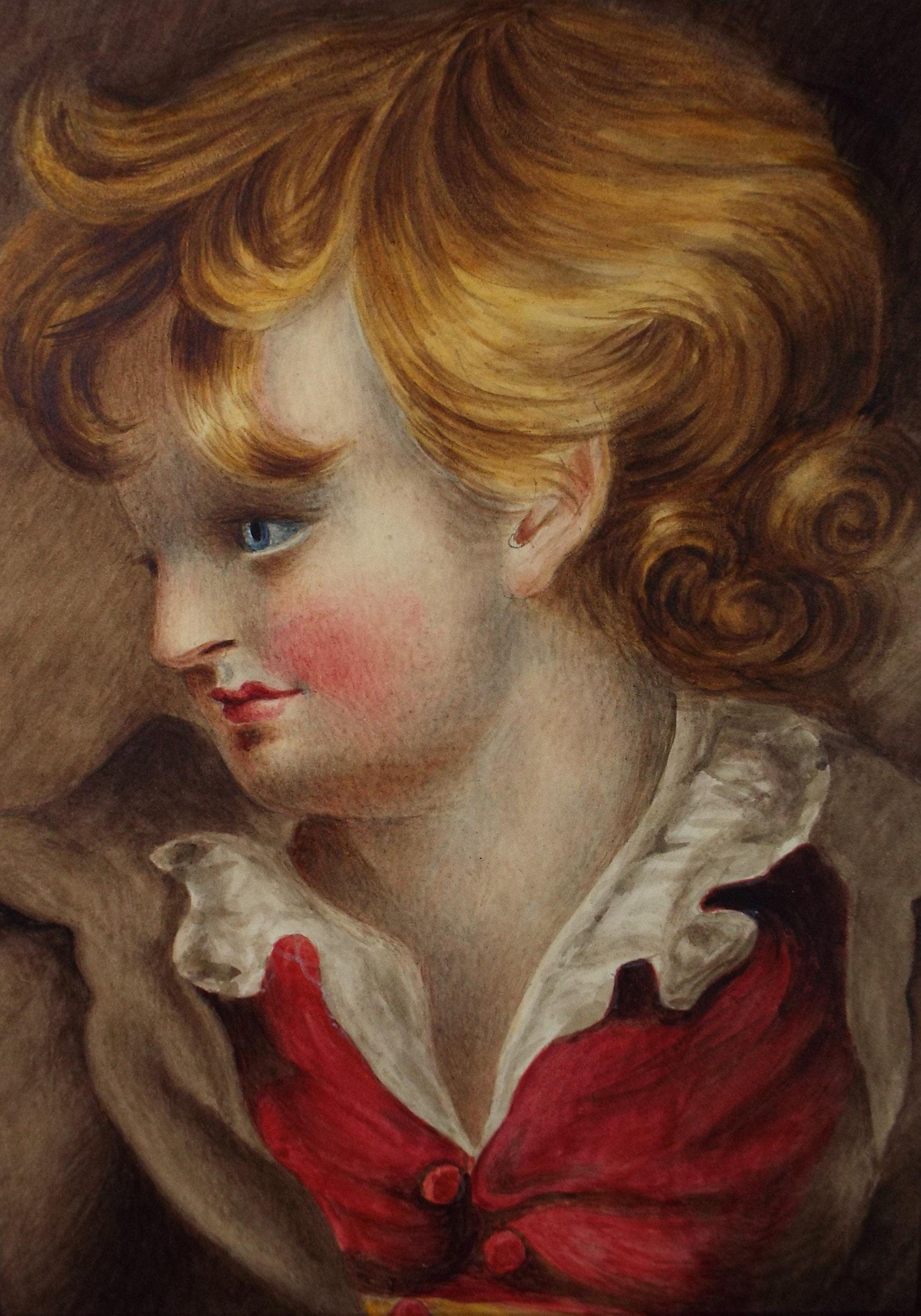 Original Watercolour, 'Portrait of a Boy', Circa 1850, artist Unknown