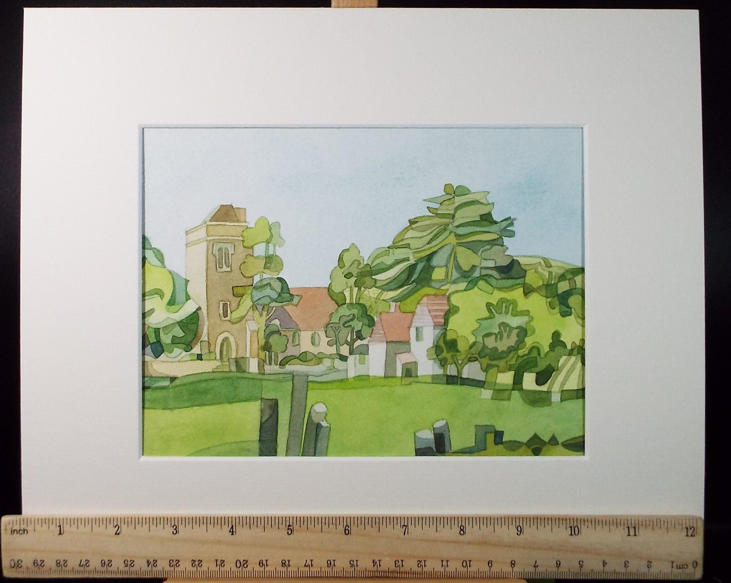 Original Watercolour, 'Kent Church', Colin Fifield (1940-2022), circa 1990's