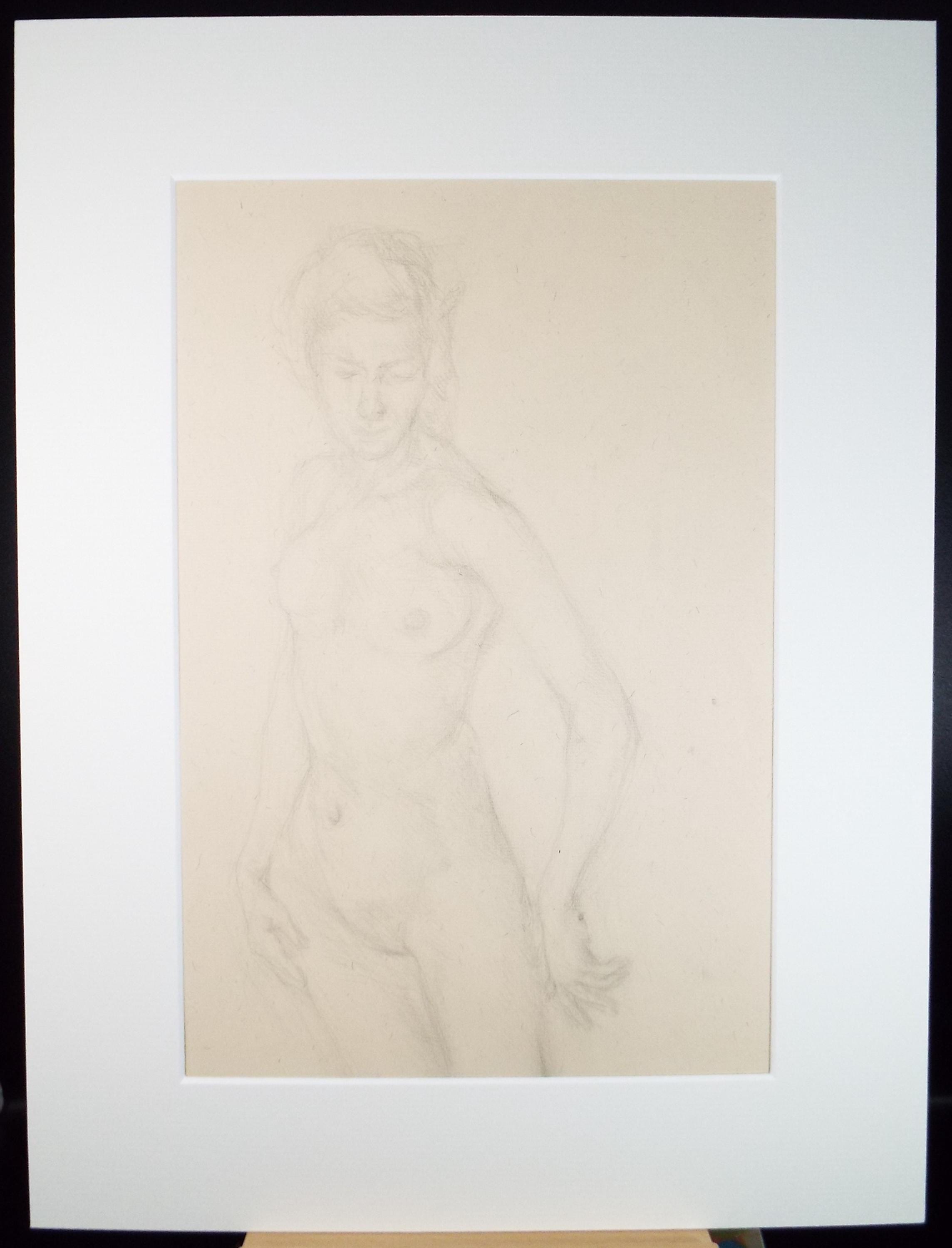 Pencil drawing 'Standing Woman', c1950s, C.D. Finley