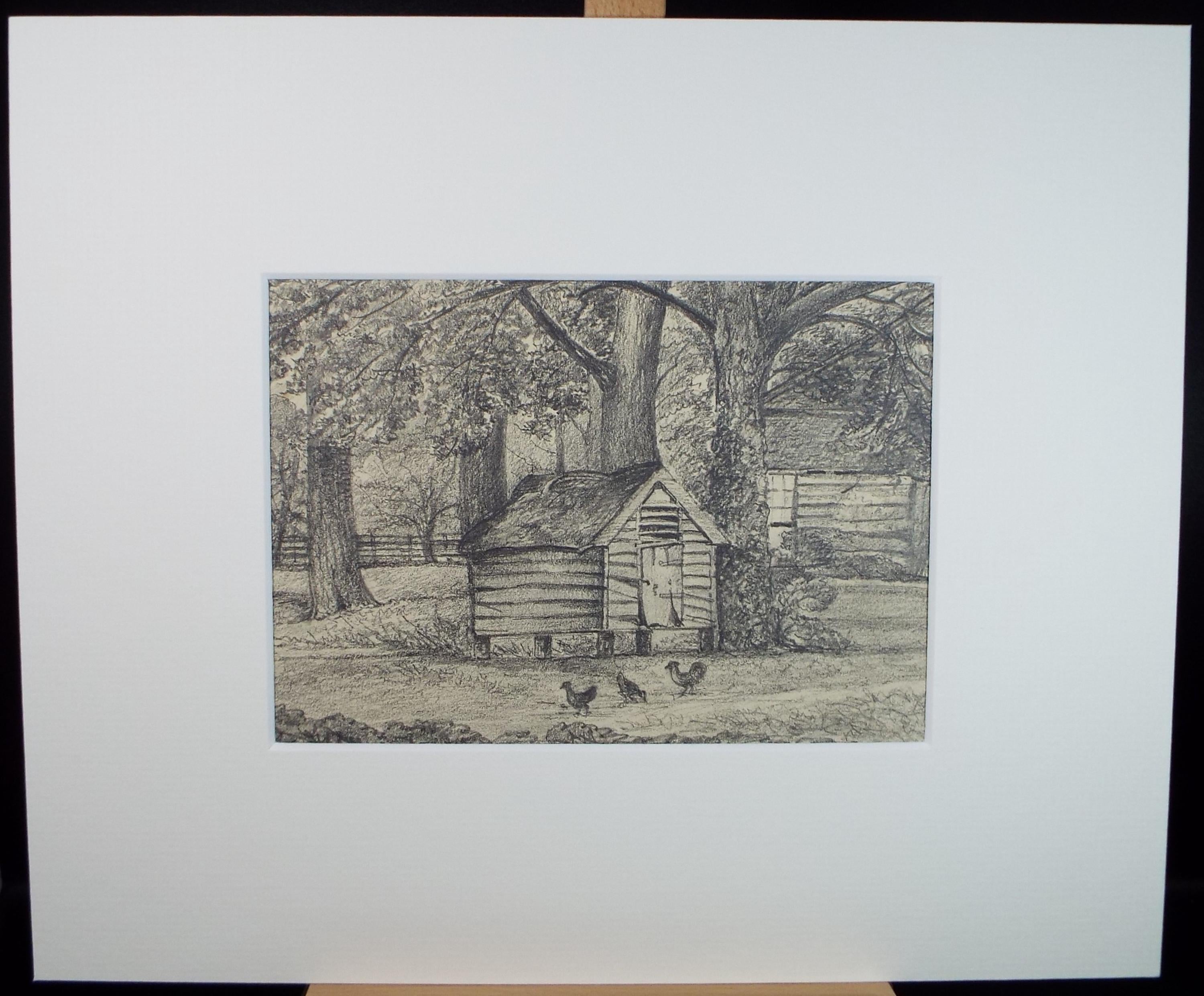 Original Pencil drawing, 'Chicken House, Beeston Park, Dated 1873', artist unknown