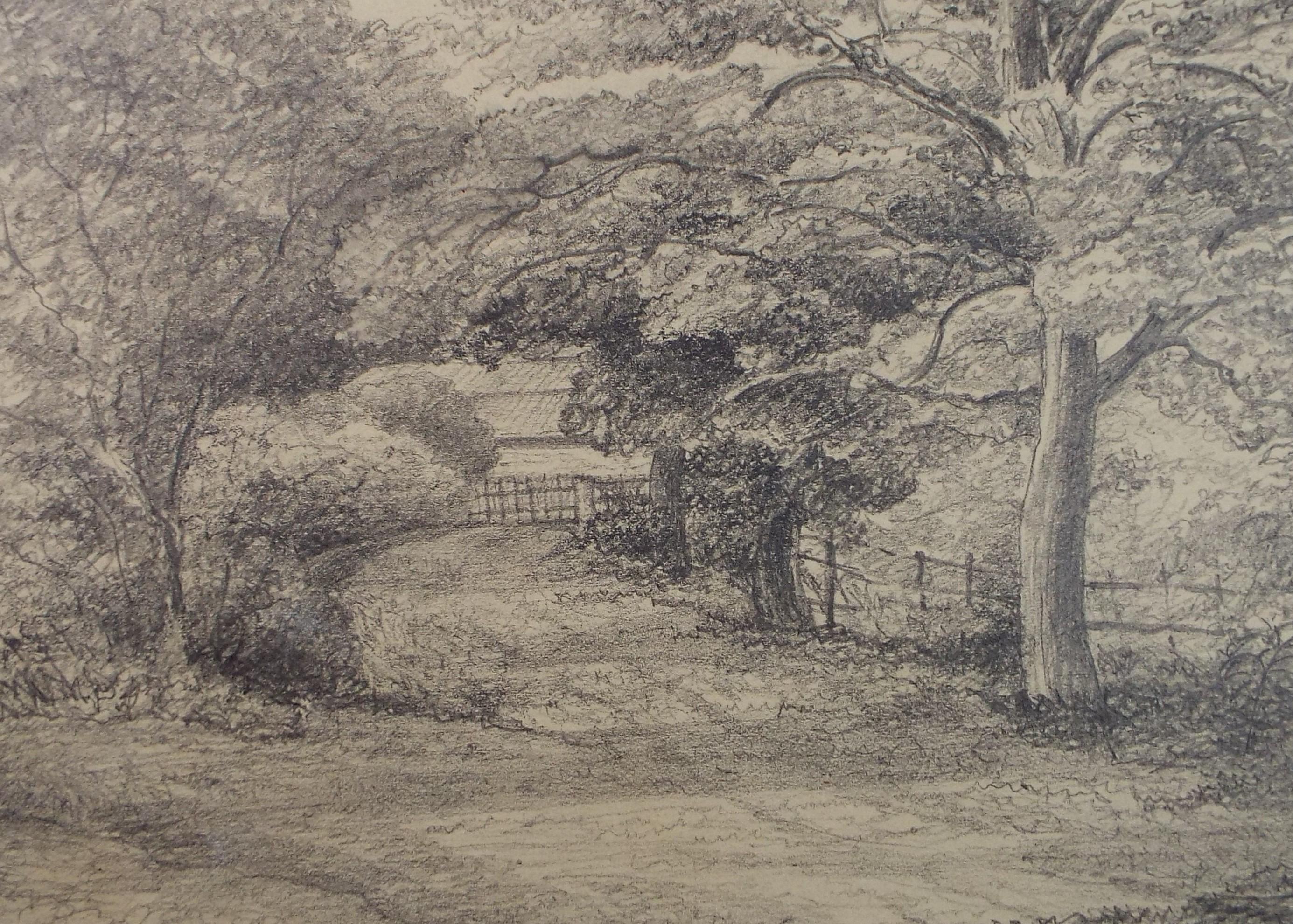 Original Pencil drawing, 'Beeston Park', dated 1875, artist unknown