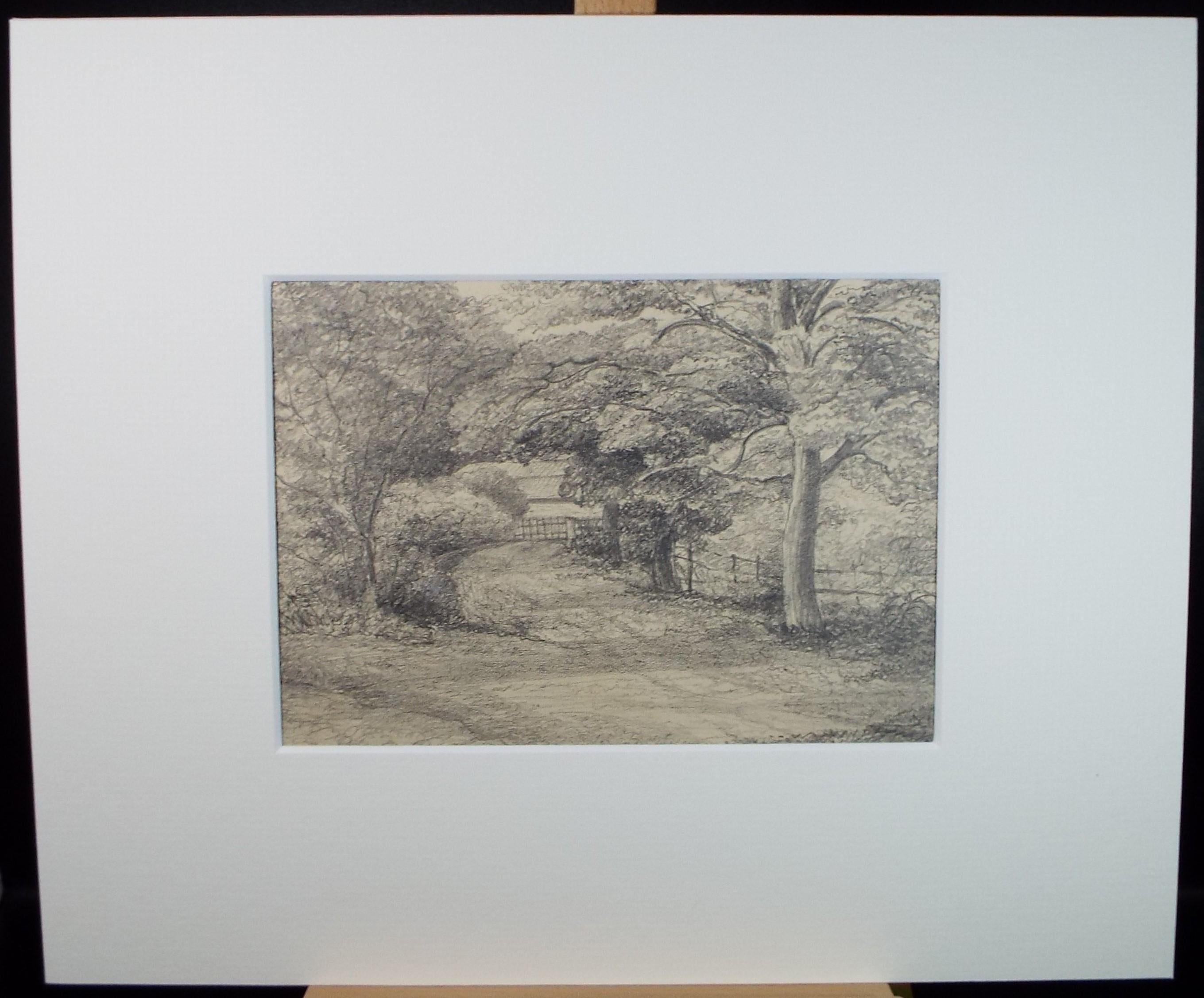 Original Pencil drawing, 'Beeston Park', dated 1875, artist unknown