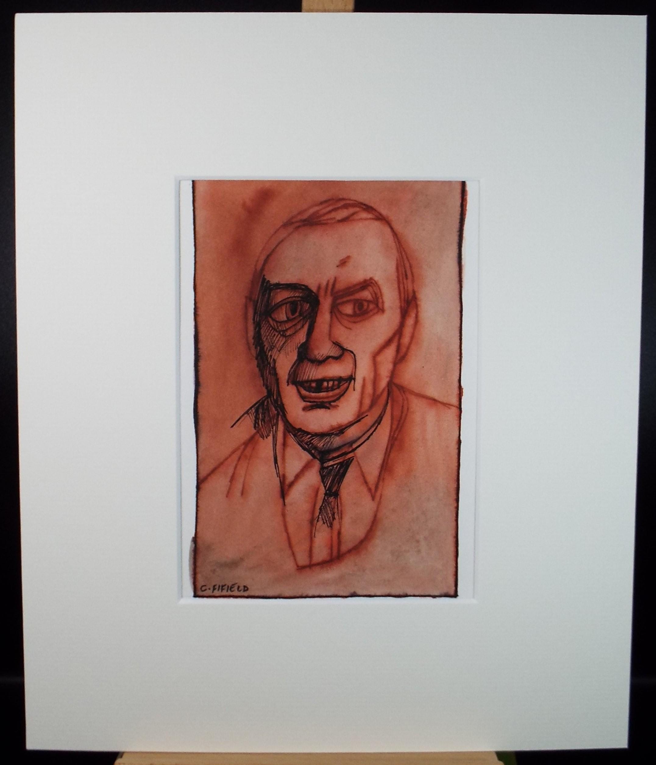 Original Watercolour , 'Self Portrait', Colin Fifield (1940-2022), circa 1980's