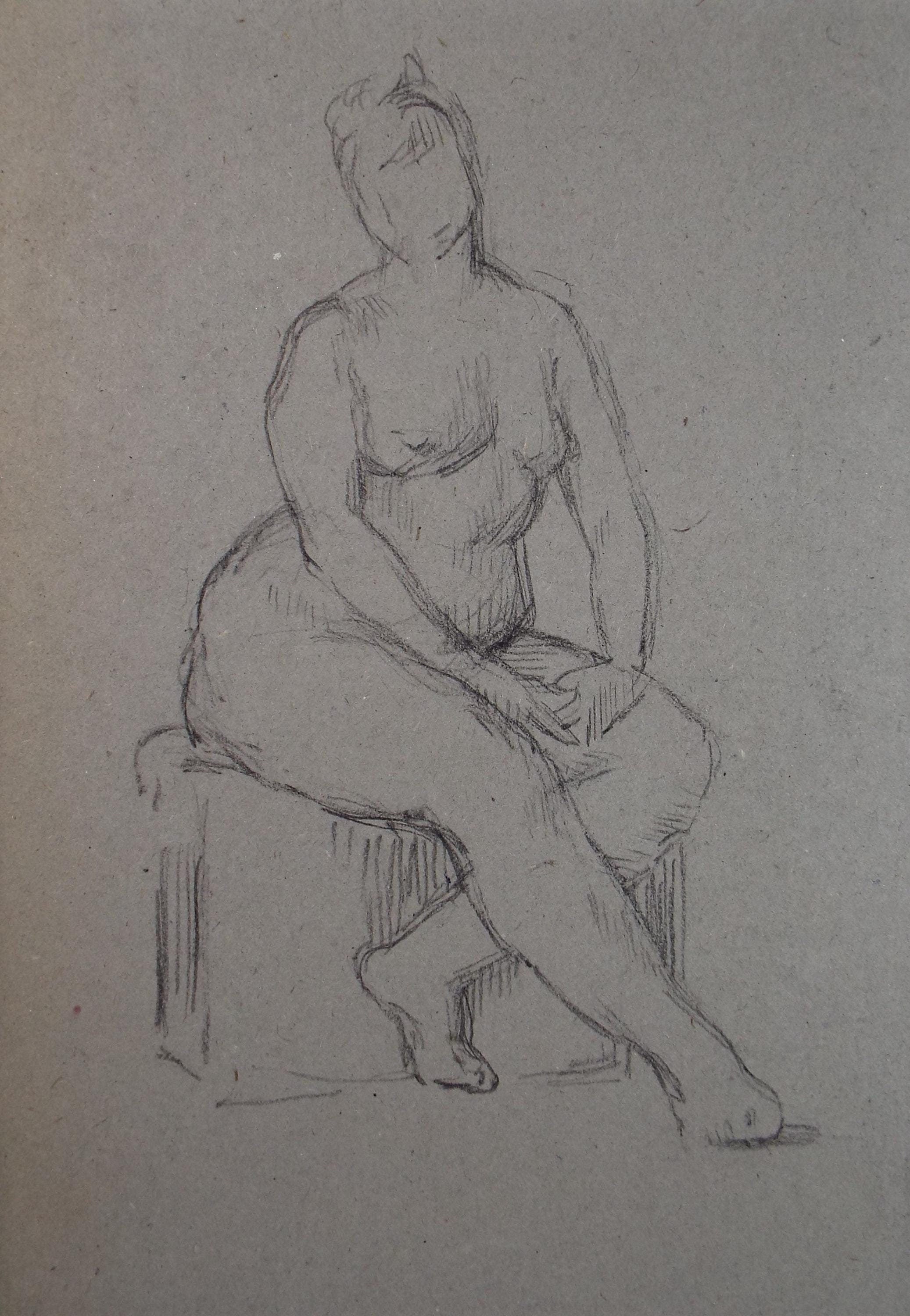 Original Pastel Drawing,'Nude study', circa 1950, Mariota Bosanquet (1923-2022)