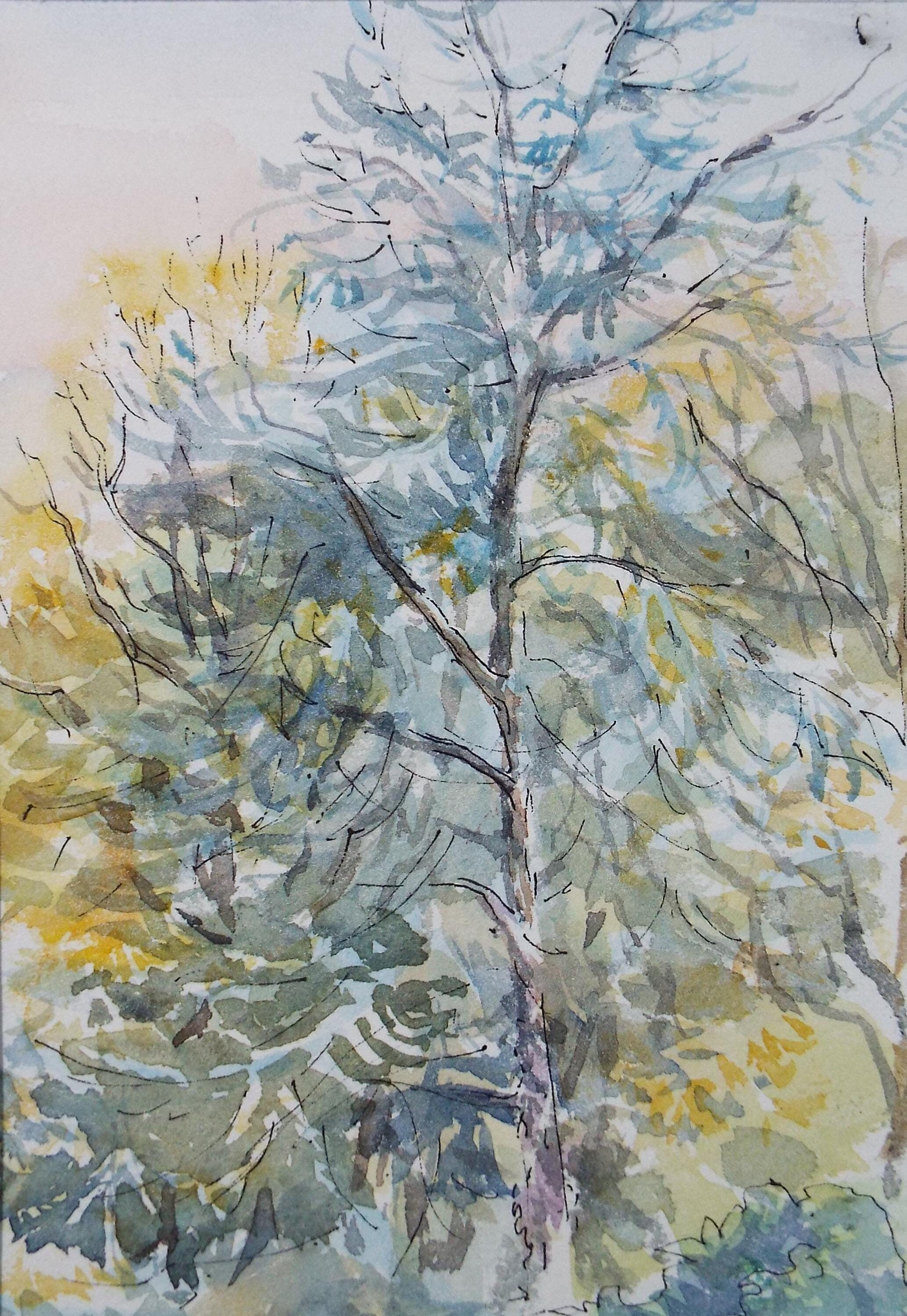 Original Watercolour,'Green Woodland', circa 1980's, Michael Stone b1922