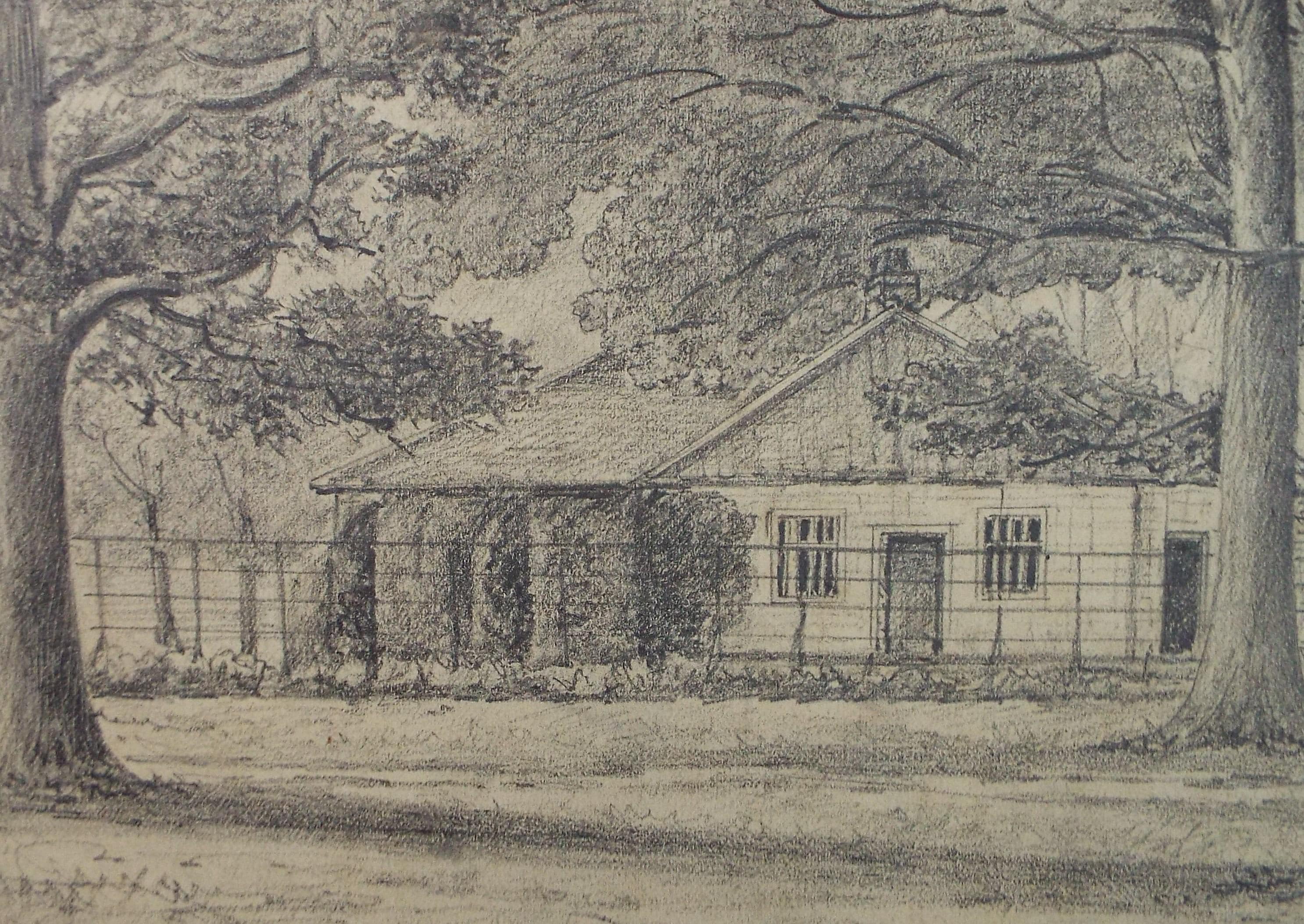 Original Pencil drawing, 'Beeston Park', Dated 1874', artist unknown