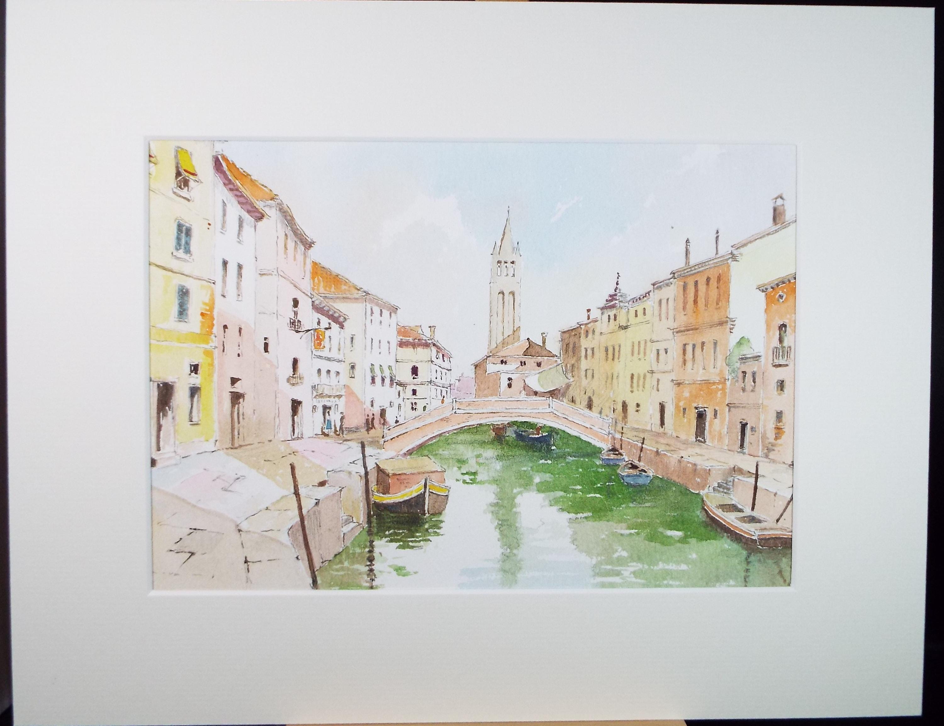 Original Watercolour, 'Venice', Circa 1980's, V R Burrow