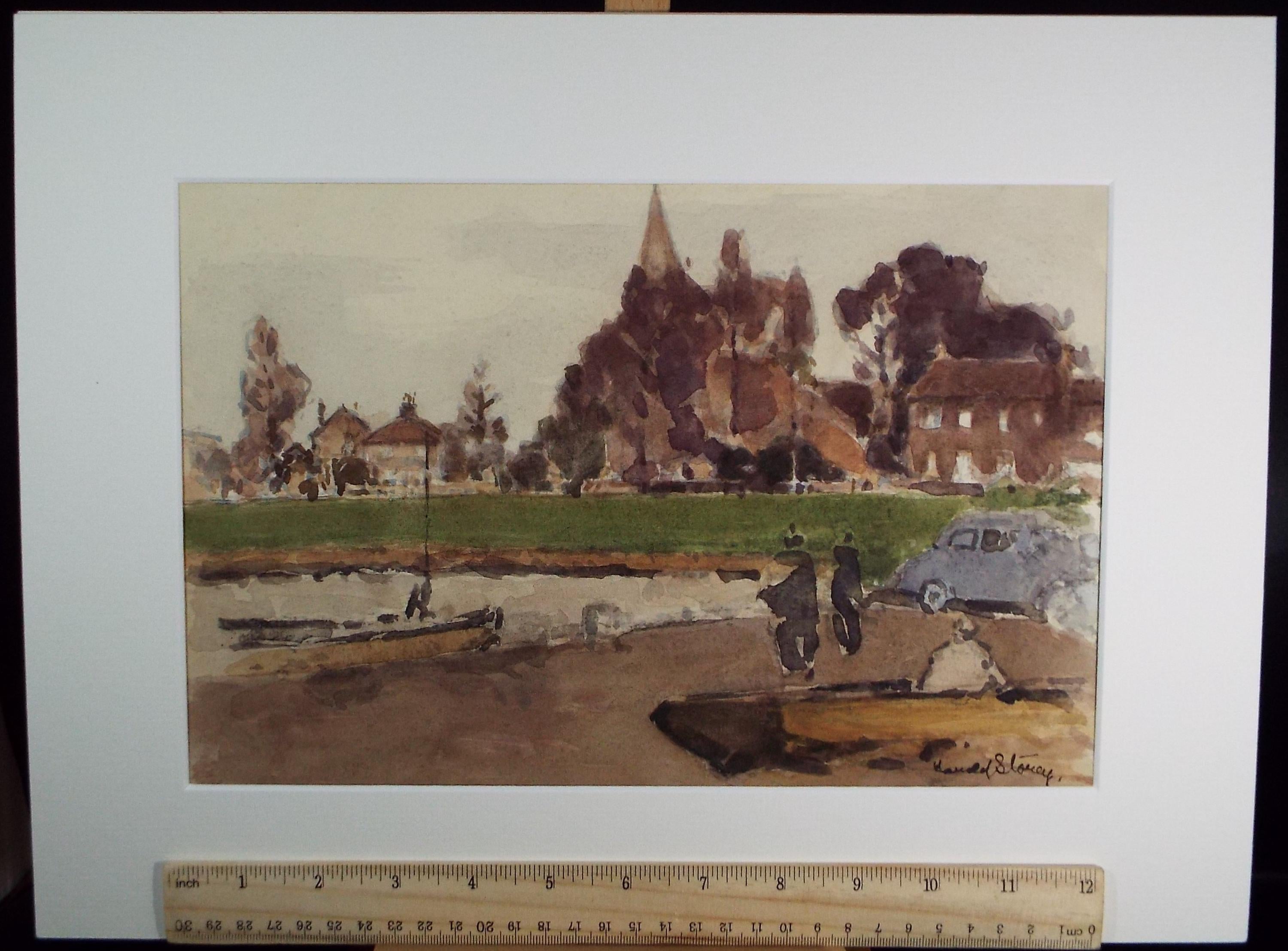 Original Watercolour ,'Bosham, Chichester', Harold Storey (1888-1965), circa 1950's