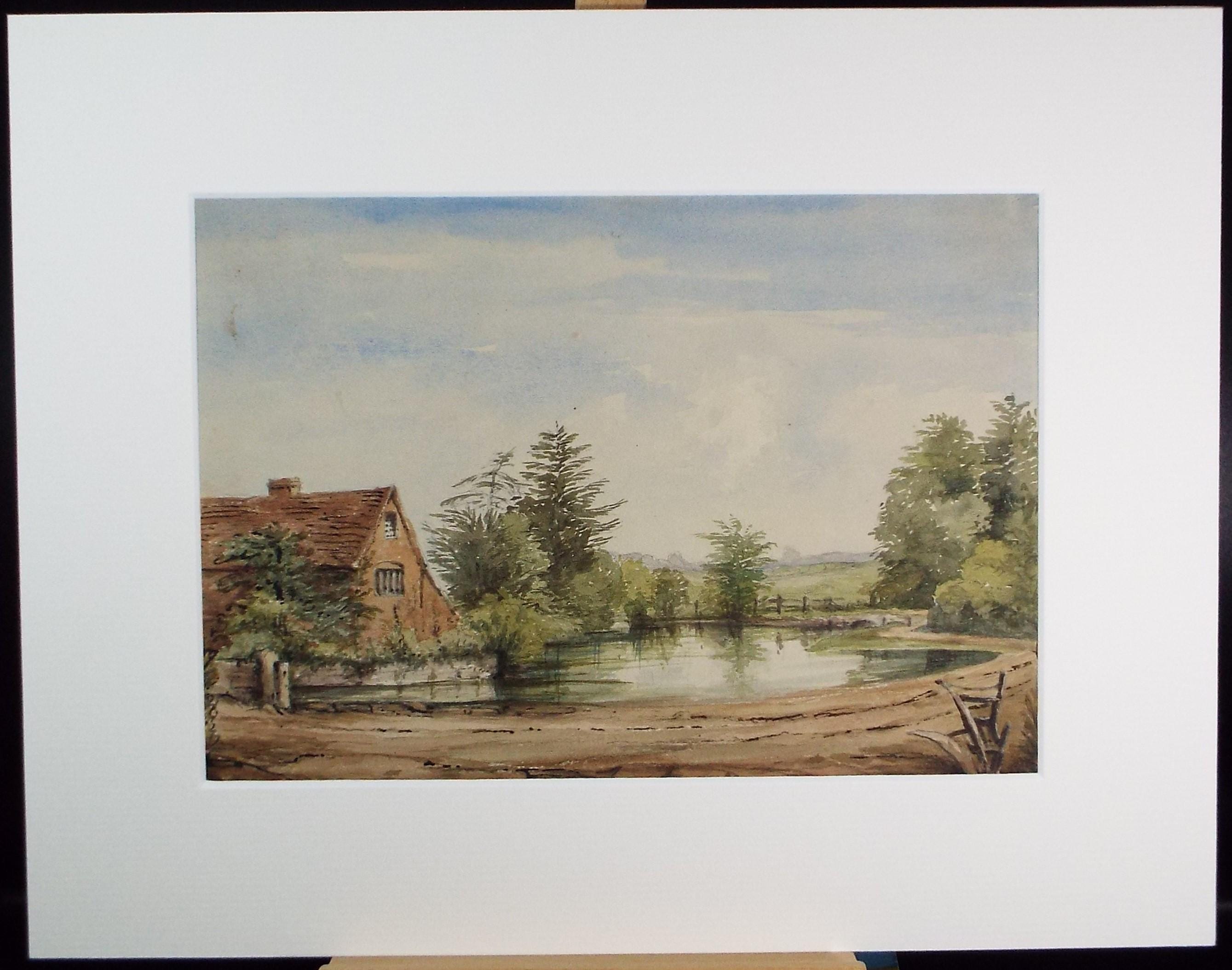 Original Watercolour, 'Near Yeomans Farm, Shotton', late 19th Century, Artist Unknown