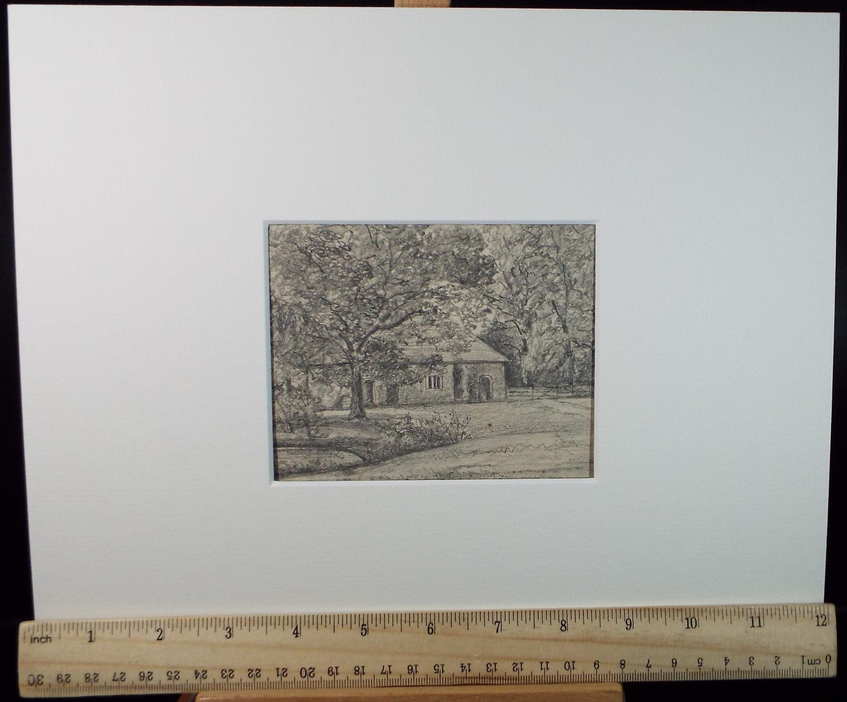 Original Pencil drawing , 'Cottage, Beeston Park', Dated 1877, artist unknown