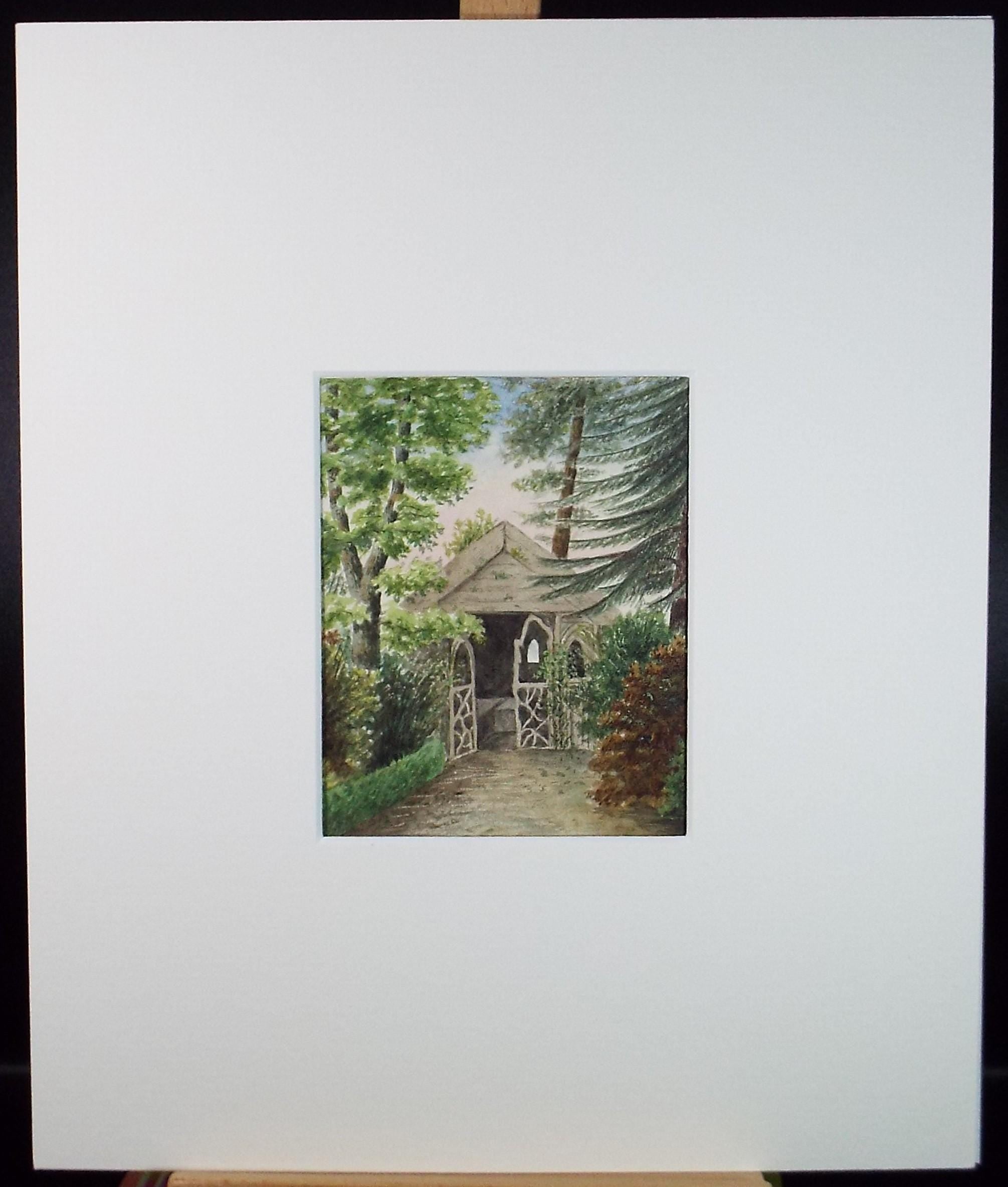 Original Watercolour on Paper, 'Arbour in the Woods', circa 1960's, Artist Unknown