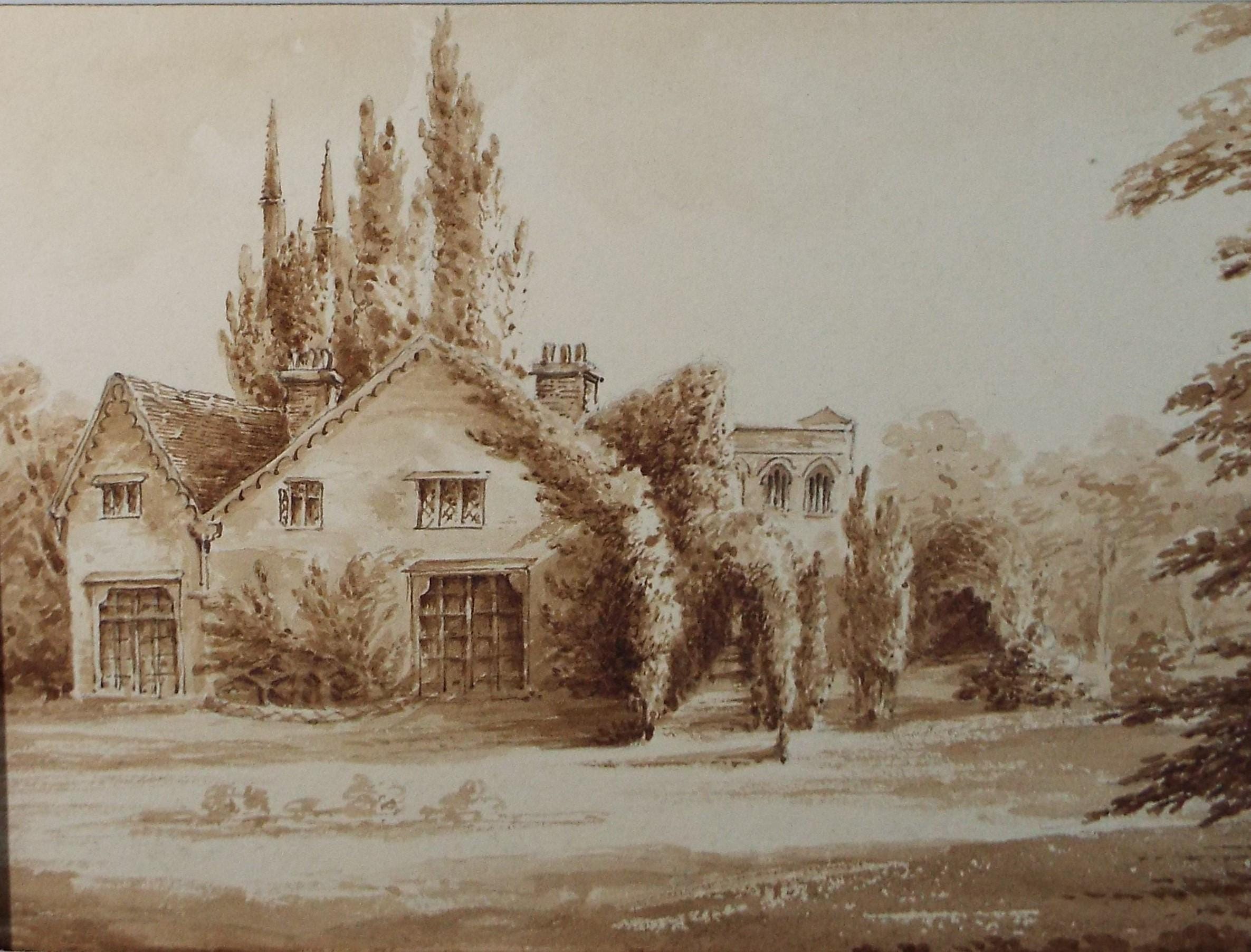 Original Watercolour, 'Blanham Rectory', circa 1880's, Artist Unknown