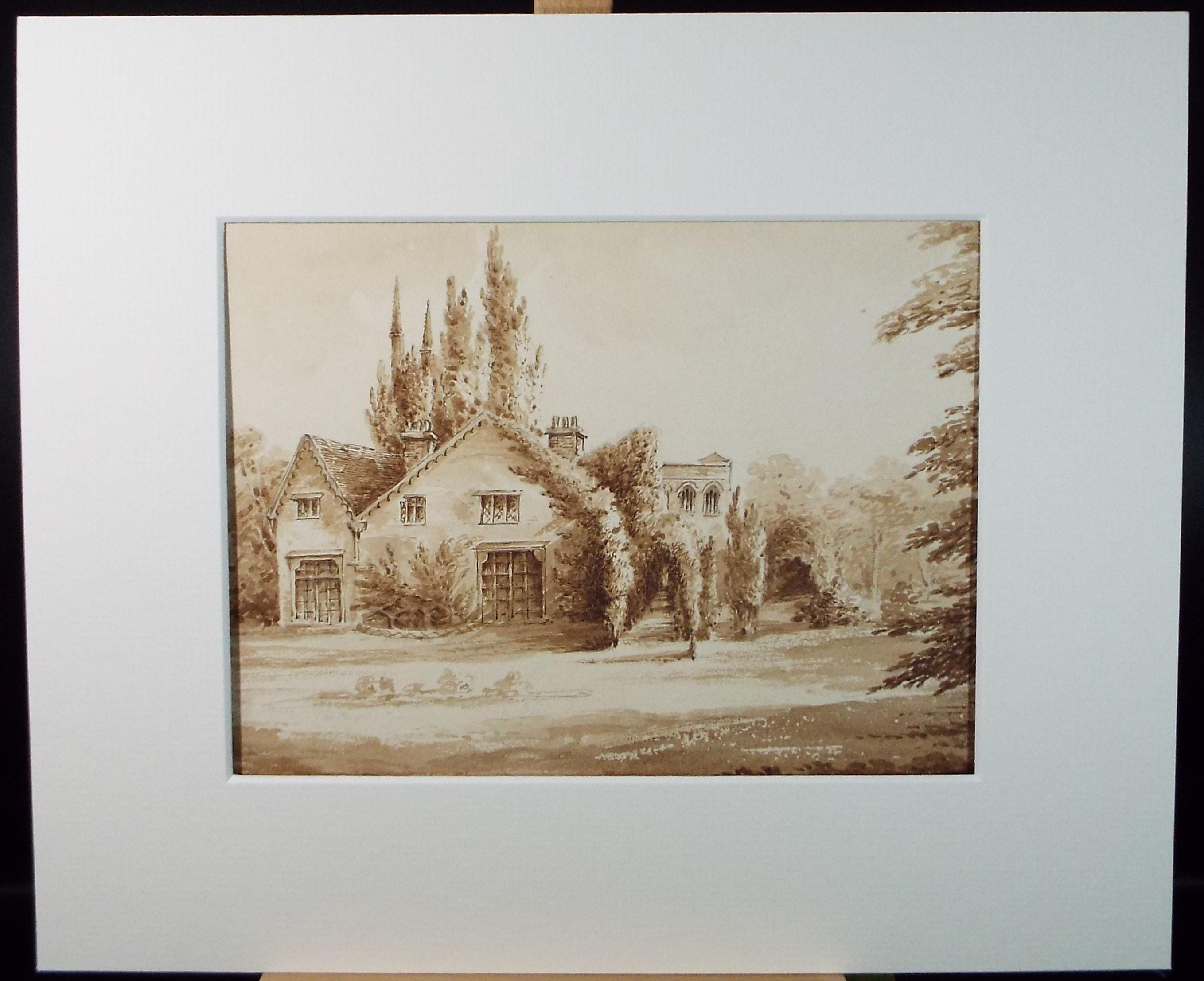 Original Watercolour, 'Blanham Rectory', circa 1880's, Artist Unknown