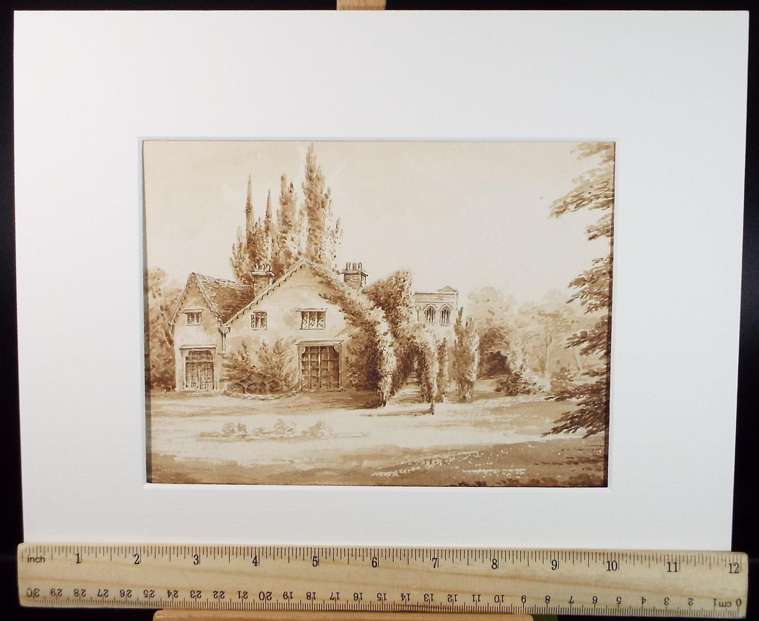 Original Watercolour, 'Blanham Rectory', circa 1880's, Artist Unknown