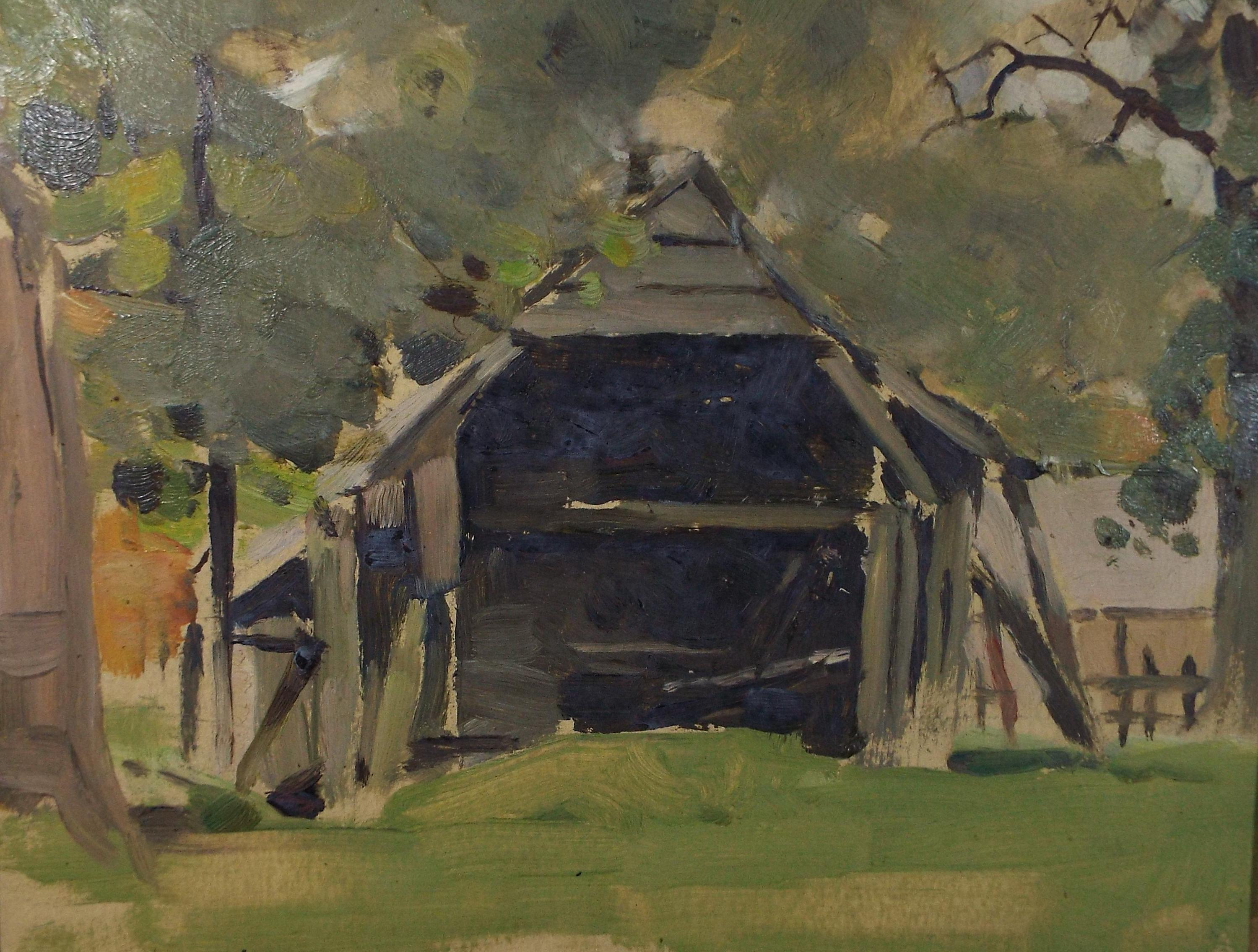 Original Watercolour & Gouache ,'Woodshed', Harold Storey (1888-1965), Circa 1950's