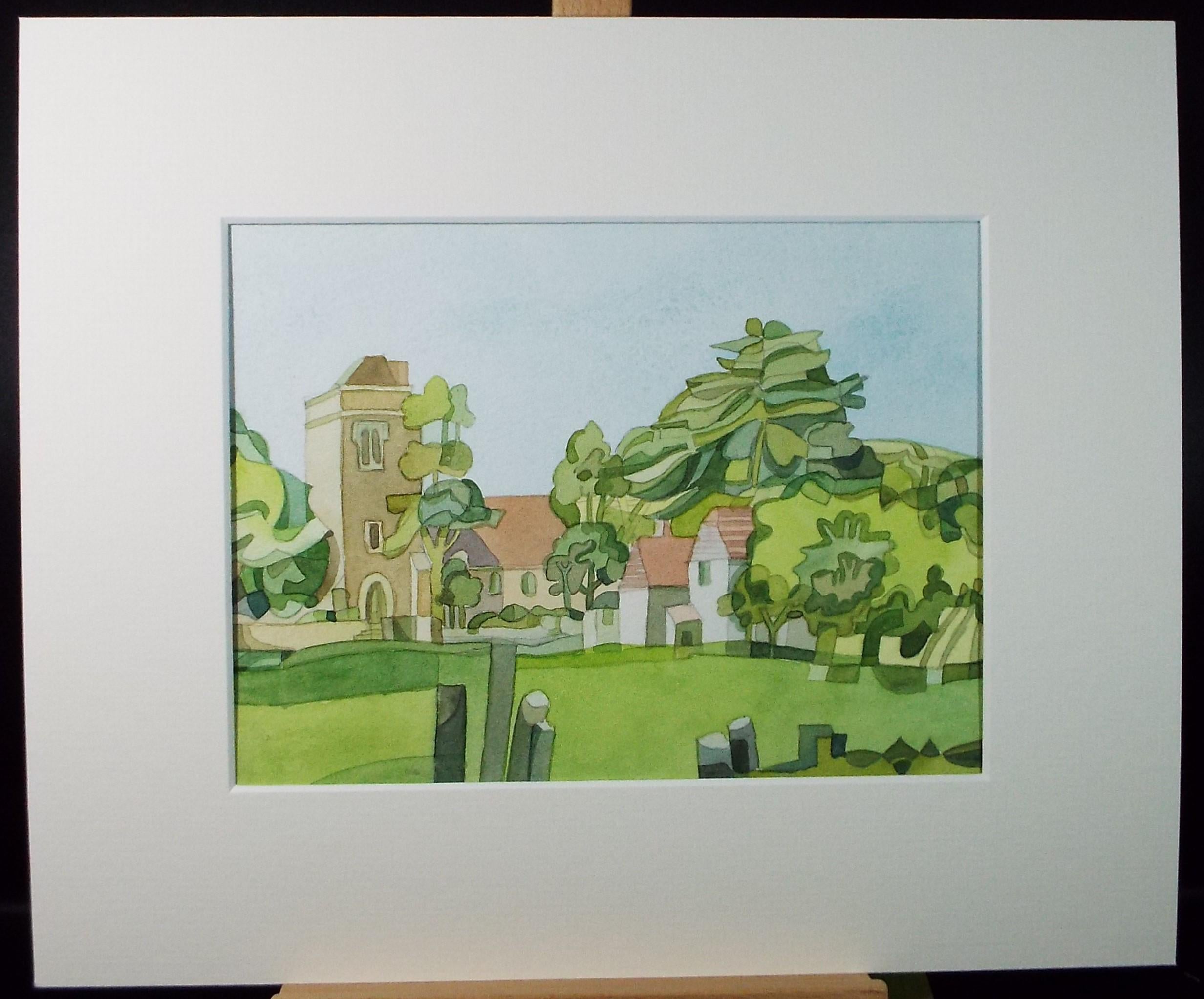 Original Watercolour, 'Kent Church', Colin Fifield (1940-2022), circa 1990's