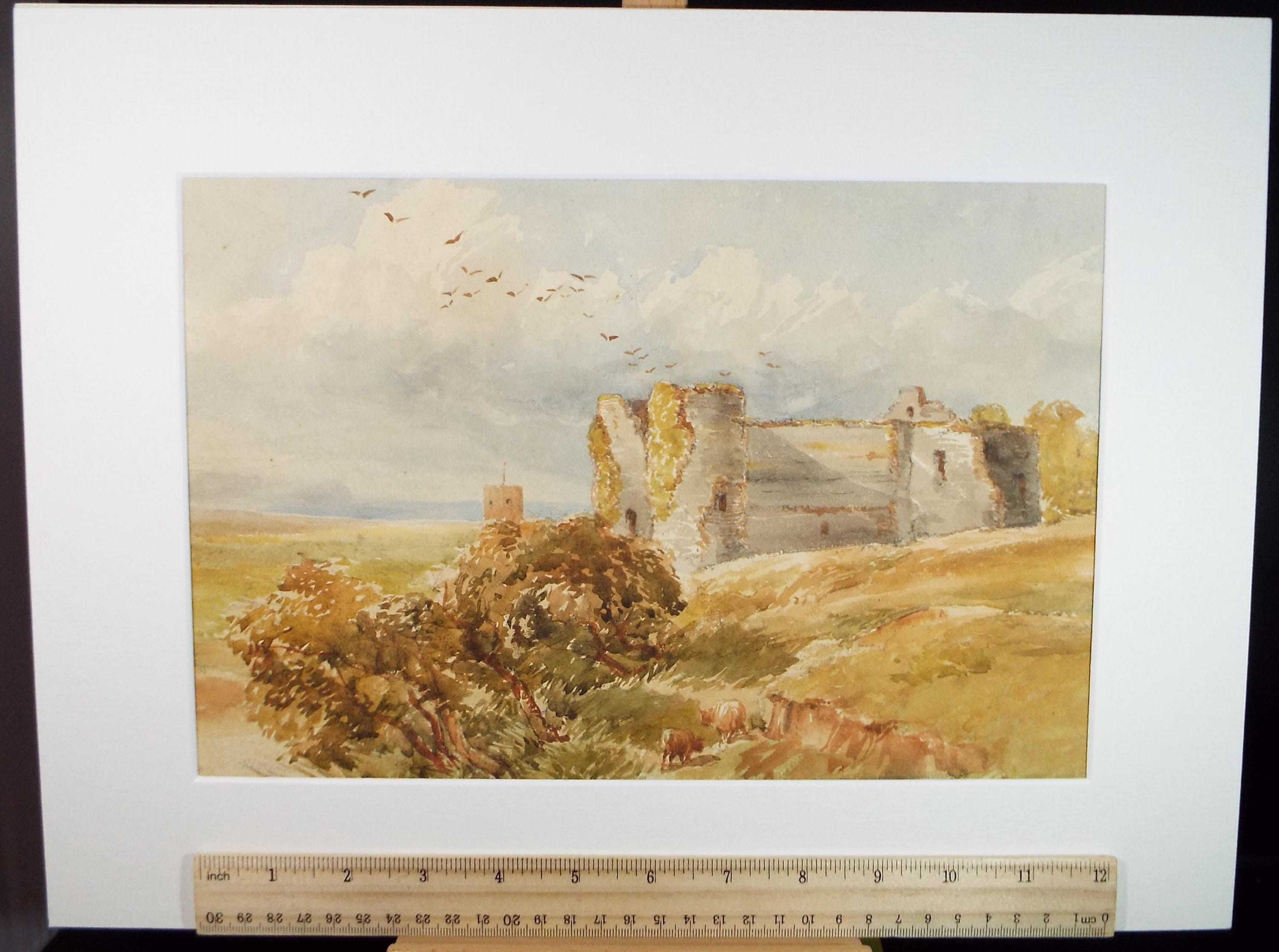 Original Watercolour, 'Castle Ruins', Unknown Artist - Late 19th Century